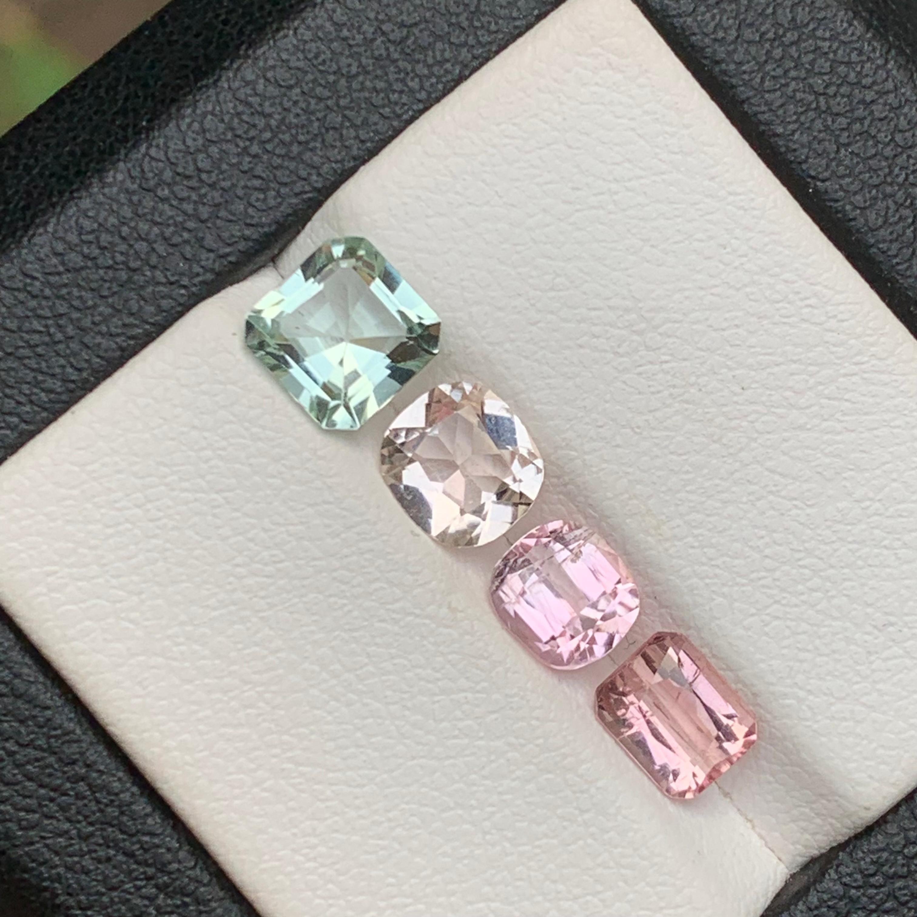 Jewelry taille libre tourmaline naturelle multicolore taille coussin taille 4 carats Unisexe en vente
