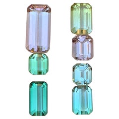 Multicolors Natural Tourmaline Loose Gemstones Lot 17.40 Ct Emerald Cut-Jewelry