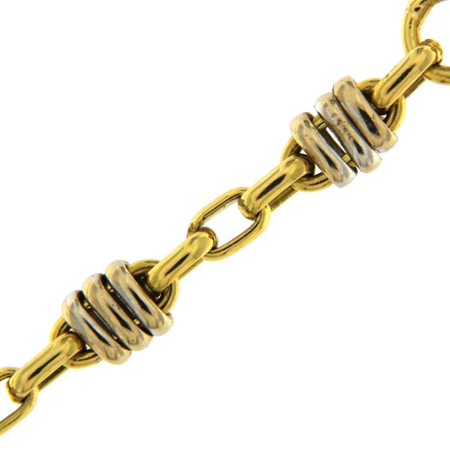 Multicolor Chain in 18K Gold In New Condition For Sale In Milano, Lombardia