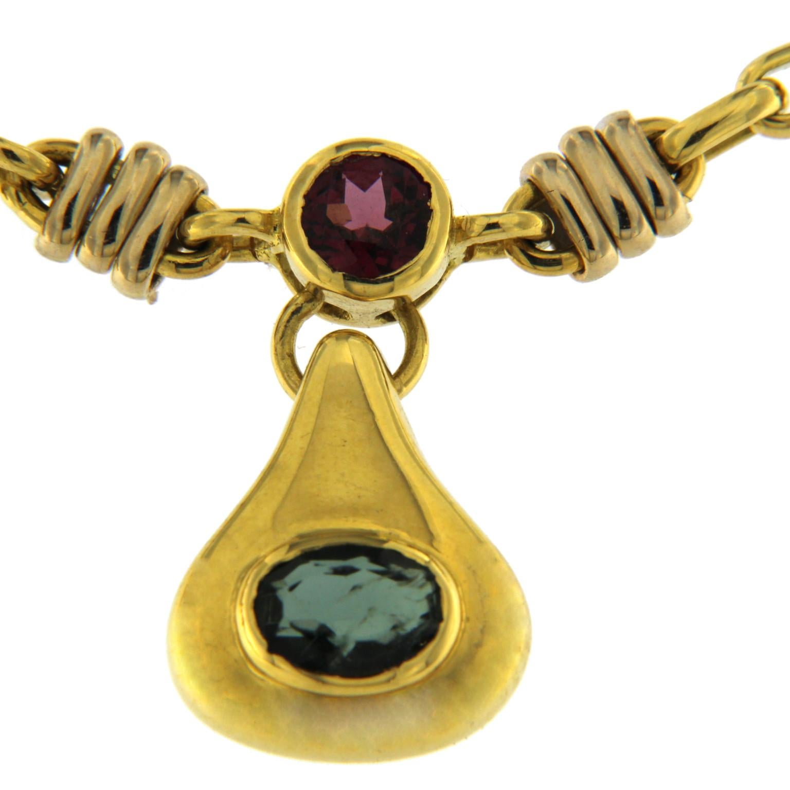 Women's Multicolor Chain in 18K Gold For Sale