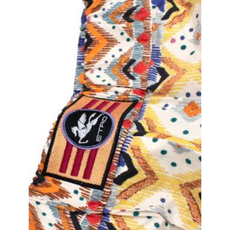 Brown Multicolour Aztec print cotton poplin shorts For Sale