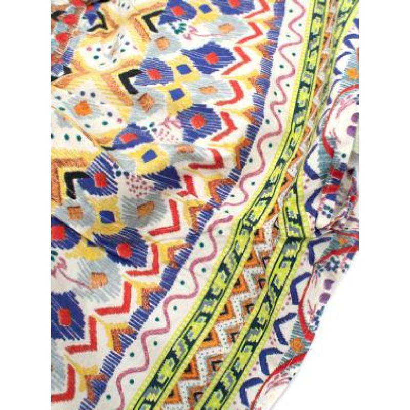 Multicolour Aztec print cotton poplin shorts In Excellent Condition For Sale In London, GB