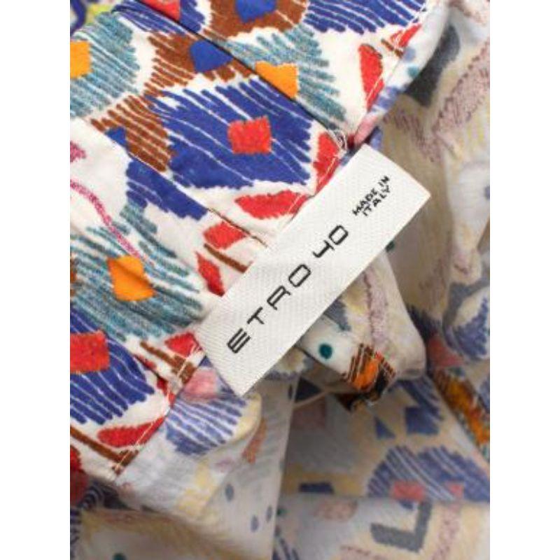 Multicolour Aztec print cotton poplin shorts For Sale 2
