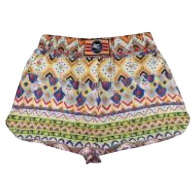 Multicolour Aztec print cotton poplin shorts For Sale