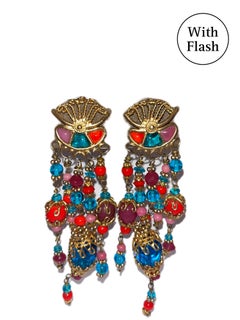 Multicolour Beaded Clip-on Earings YSL