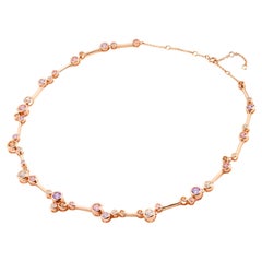 Multicolour Cubic Zirconia Rose Gold Plated Sterling Silver Bubble Necklace