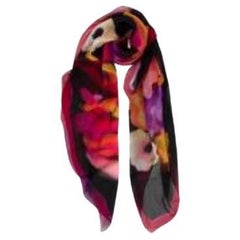 Multicolour floral silk scarf