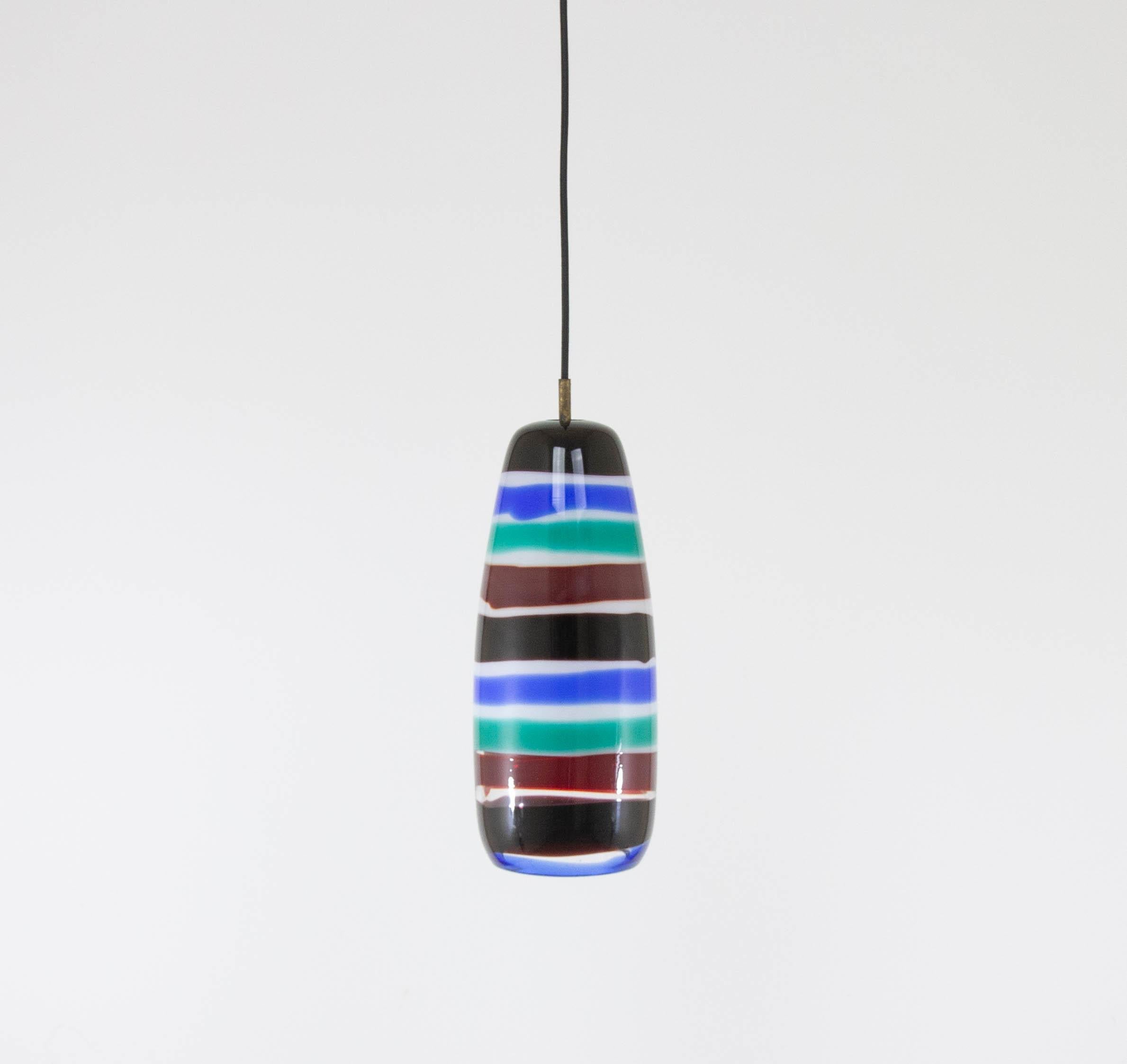 Pendente in vetro multicolore di Massimo Vignelli per Venini, anni '50 In condizioni buone in vendita a Rotterdam, NL