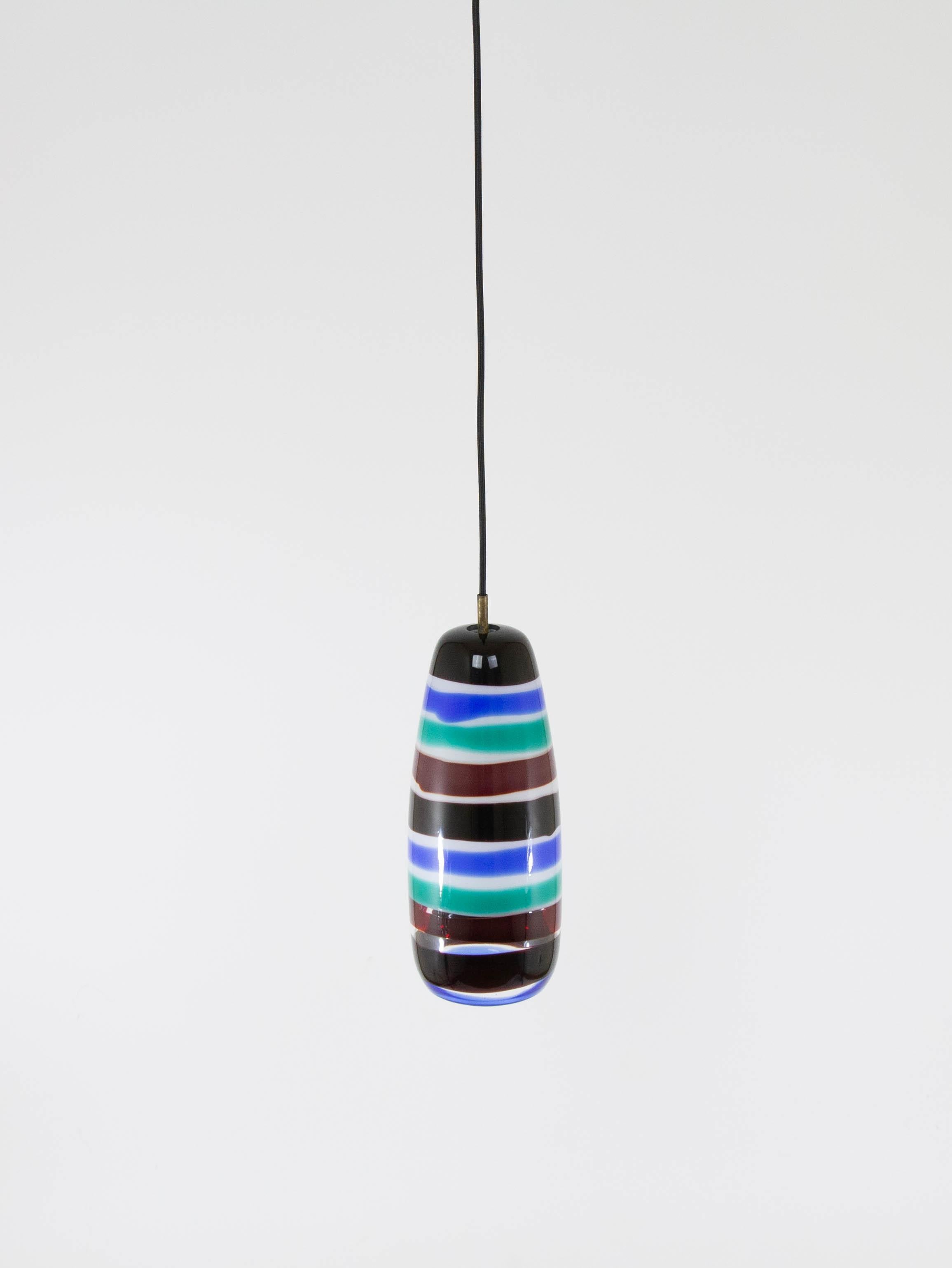 Metà XX secolo Pendente in vetro multicolore di Massimo Vignelli per Venini, anni '50 in vendita