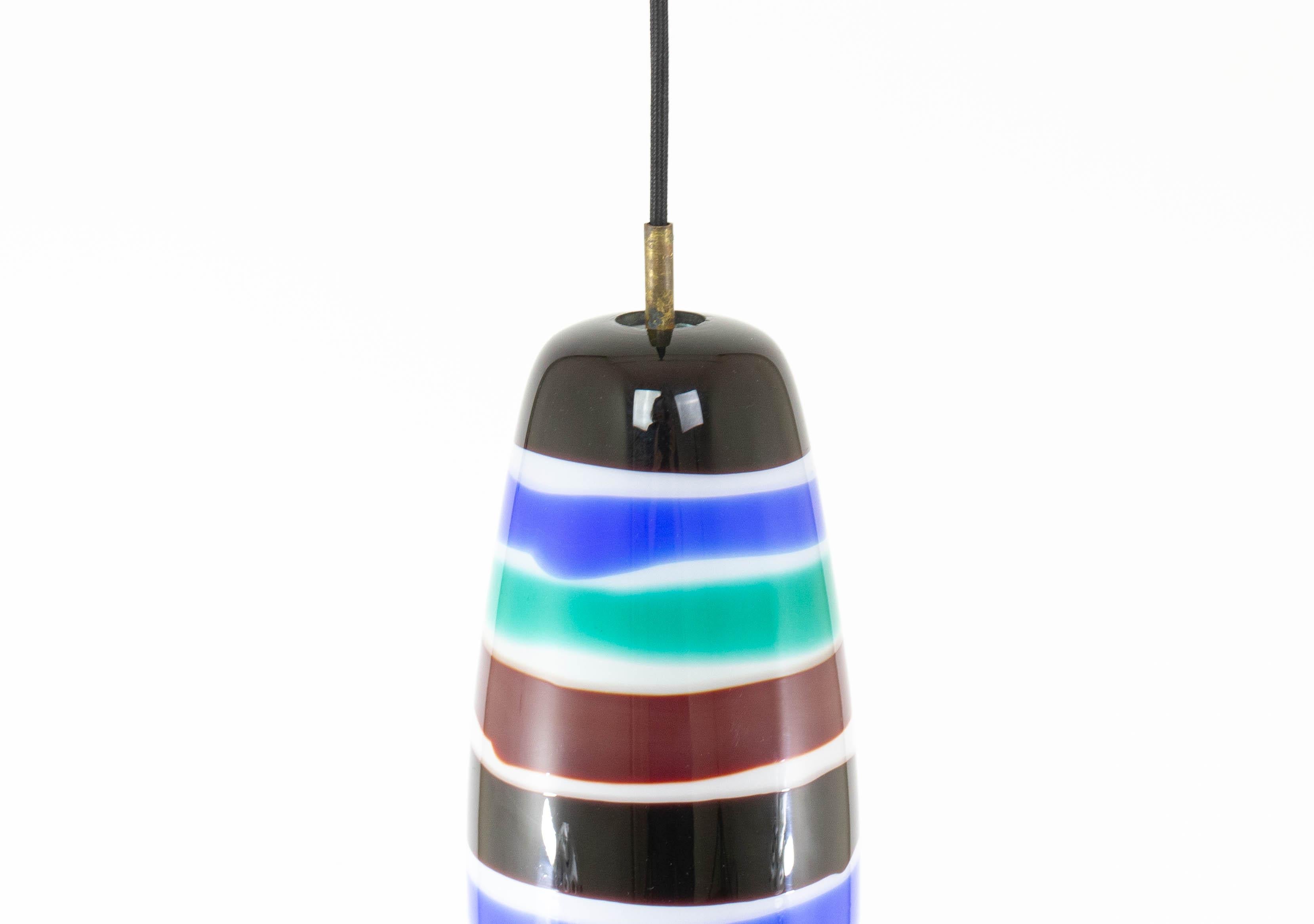 Pendente in vetro multicolore di Massimo Vignelli per Venini, anni '50 in vendita 1