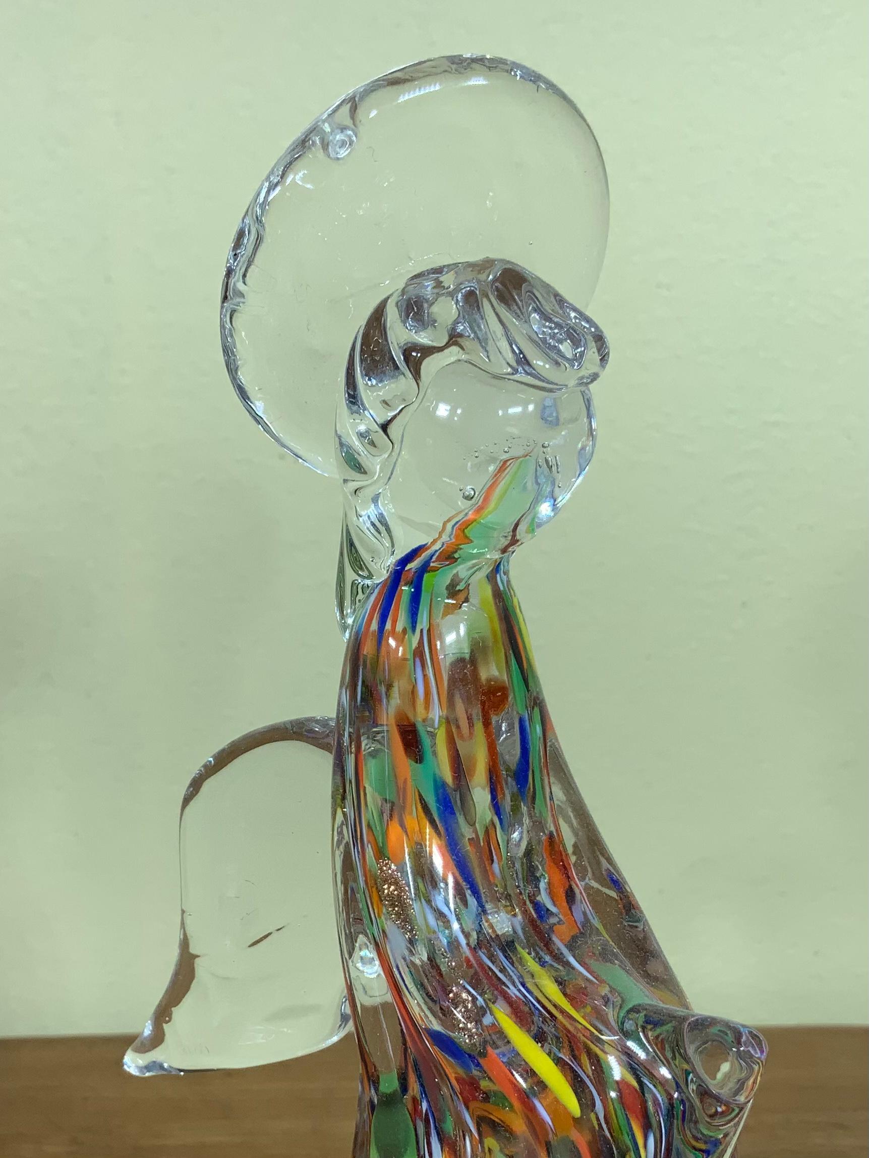 Multicolour Murano Angel Figurine Italian Art Glass Sculpture 4