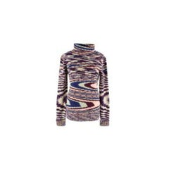 Multicolour striped roll neck jumper