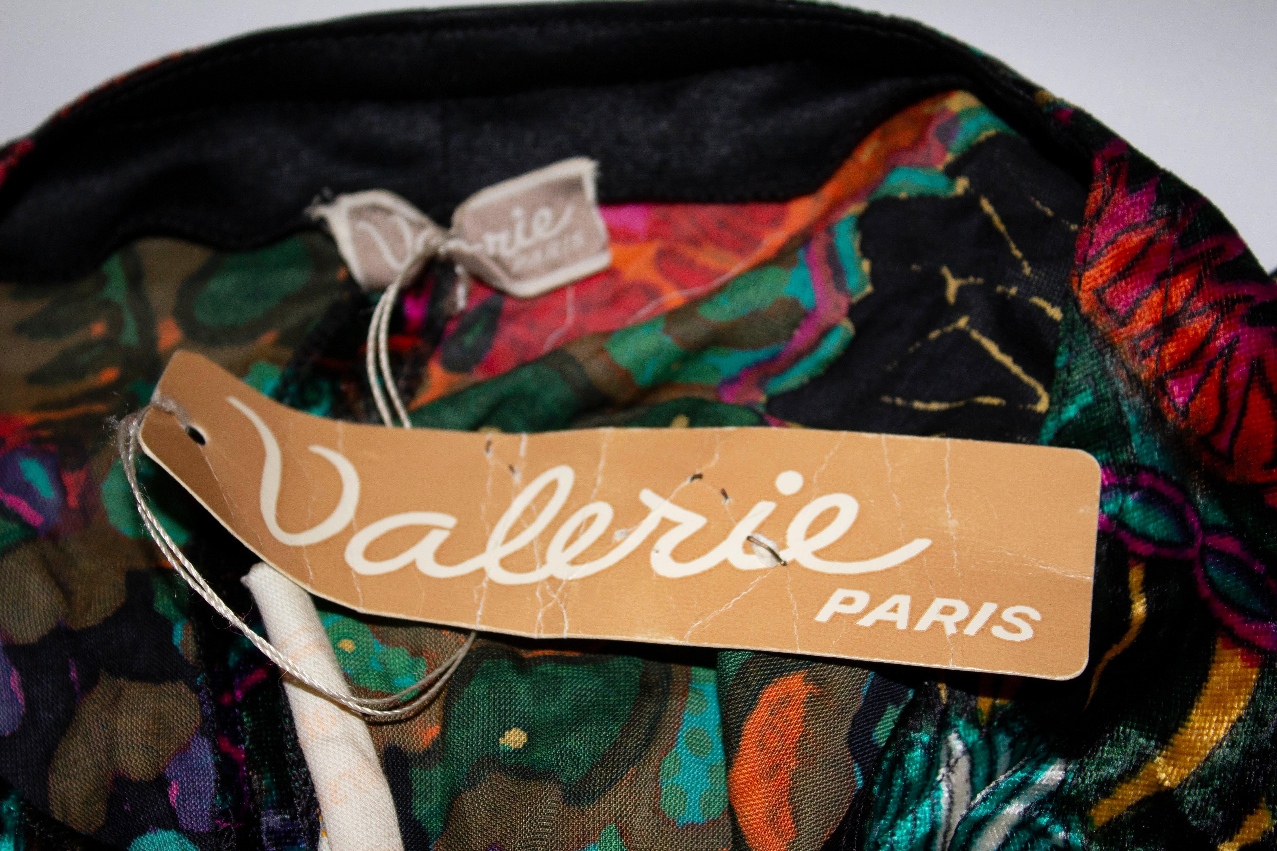 Multicolour Velvet Top by Valerie Paris In Good Condition For Sale In London, GB