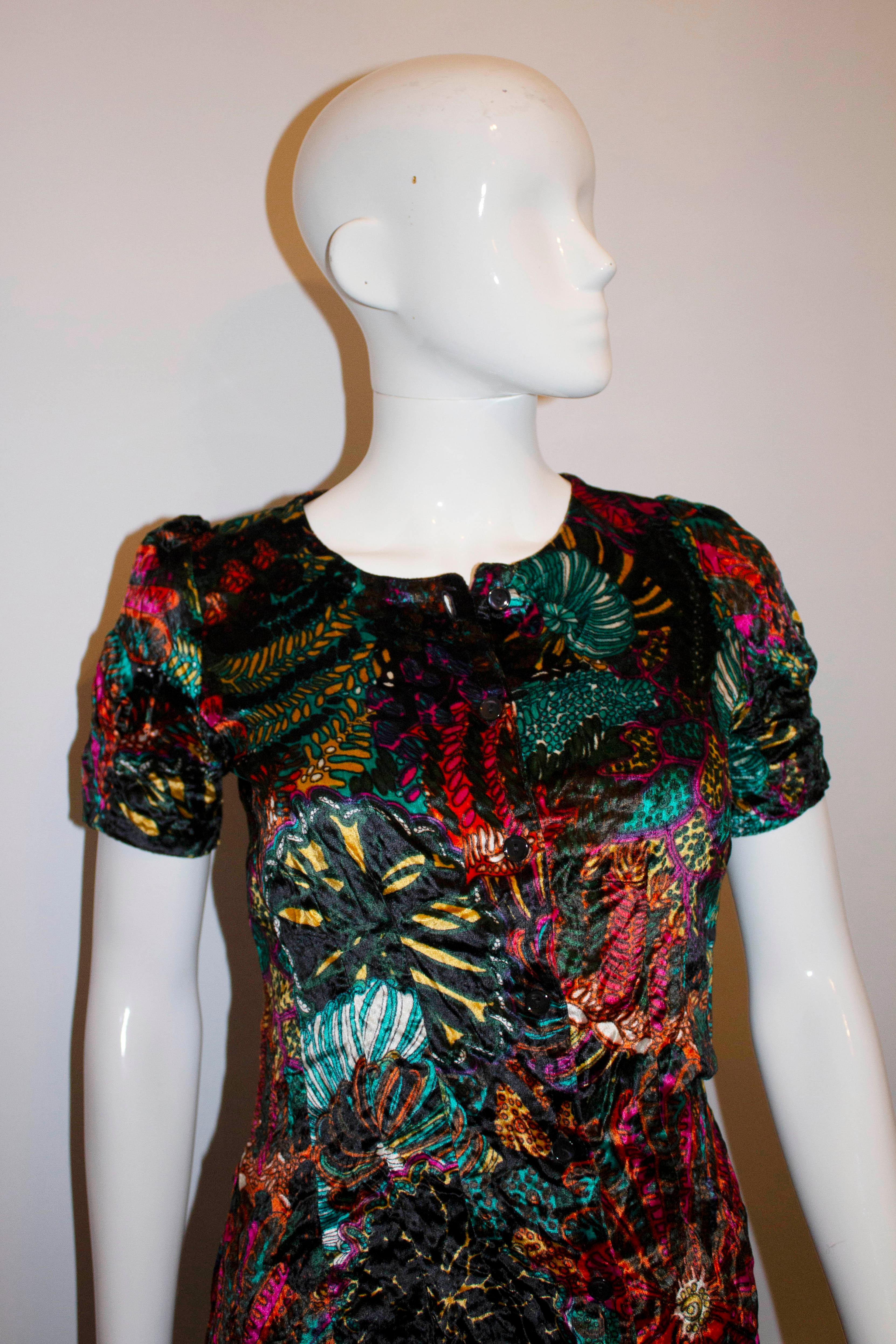 Women's Multicolour Velvet Top by Valerie Paris For Sale