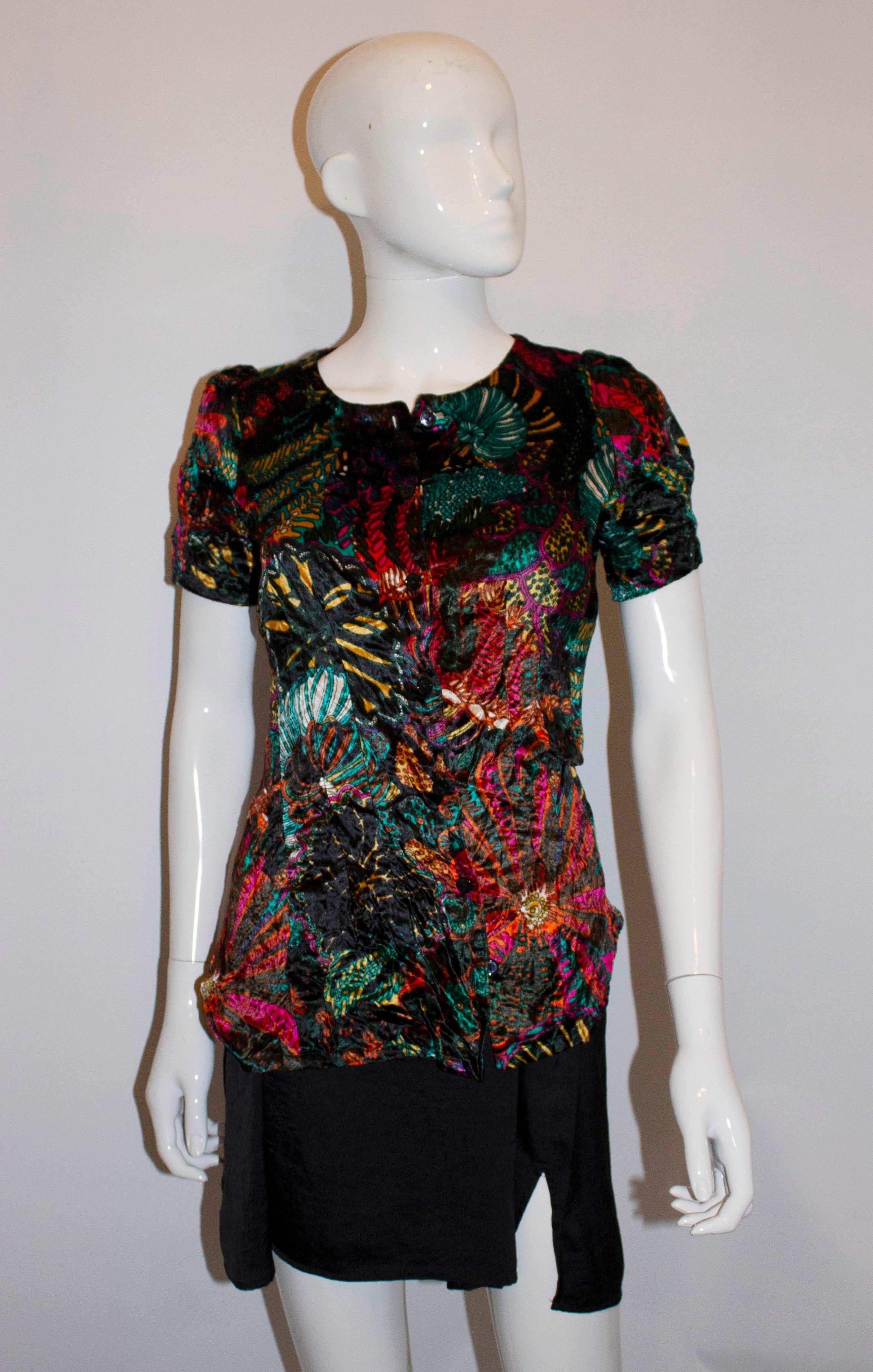 Multicolour Velvet Top by Valerie Paris For Sale 1