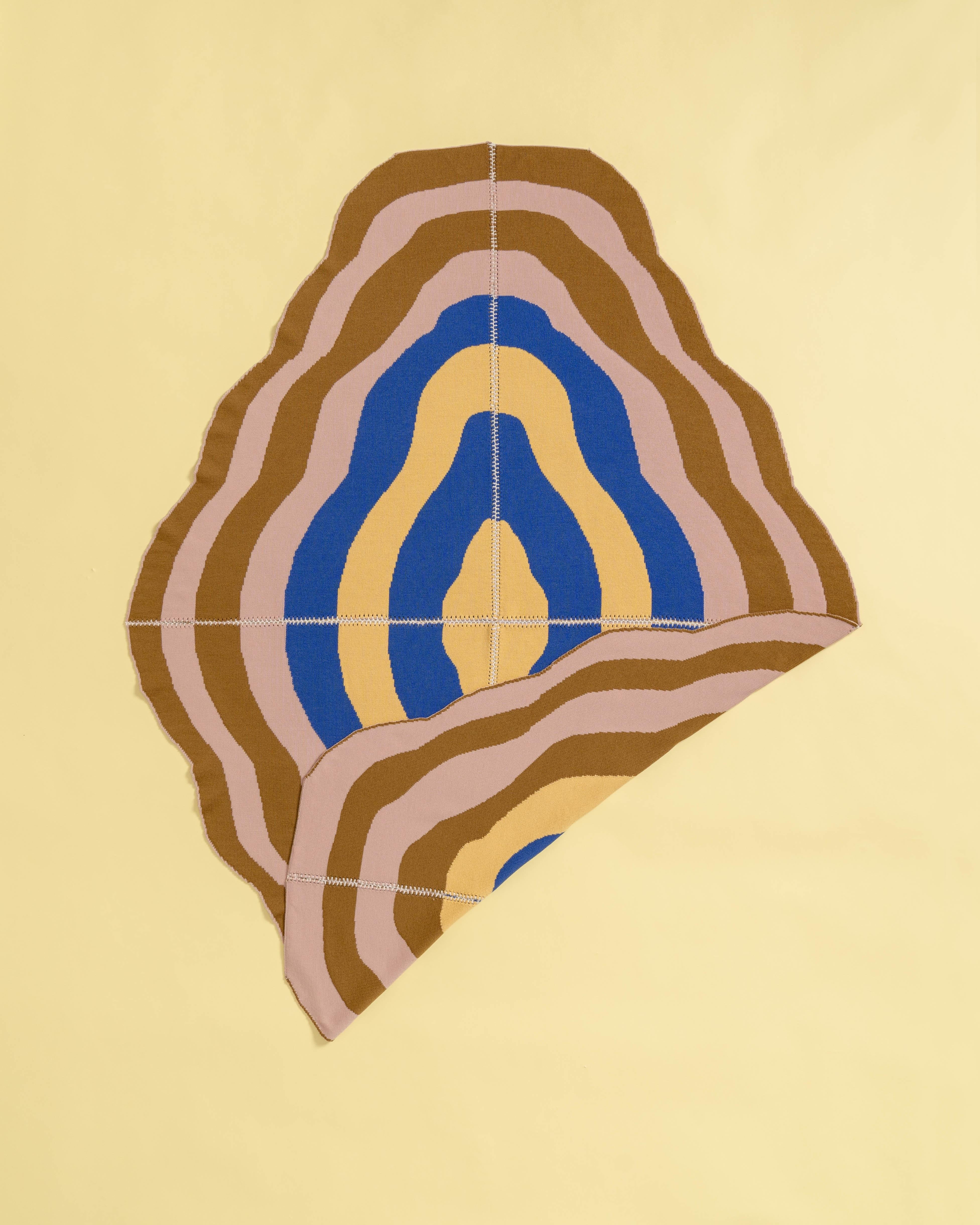 Fatto a macchina Coperta di lana multicolore in vendita