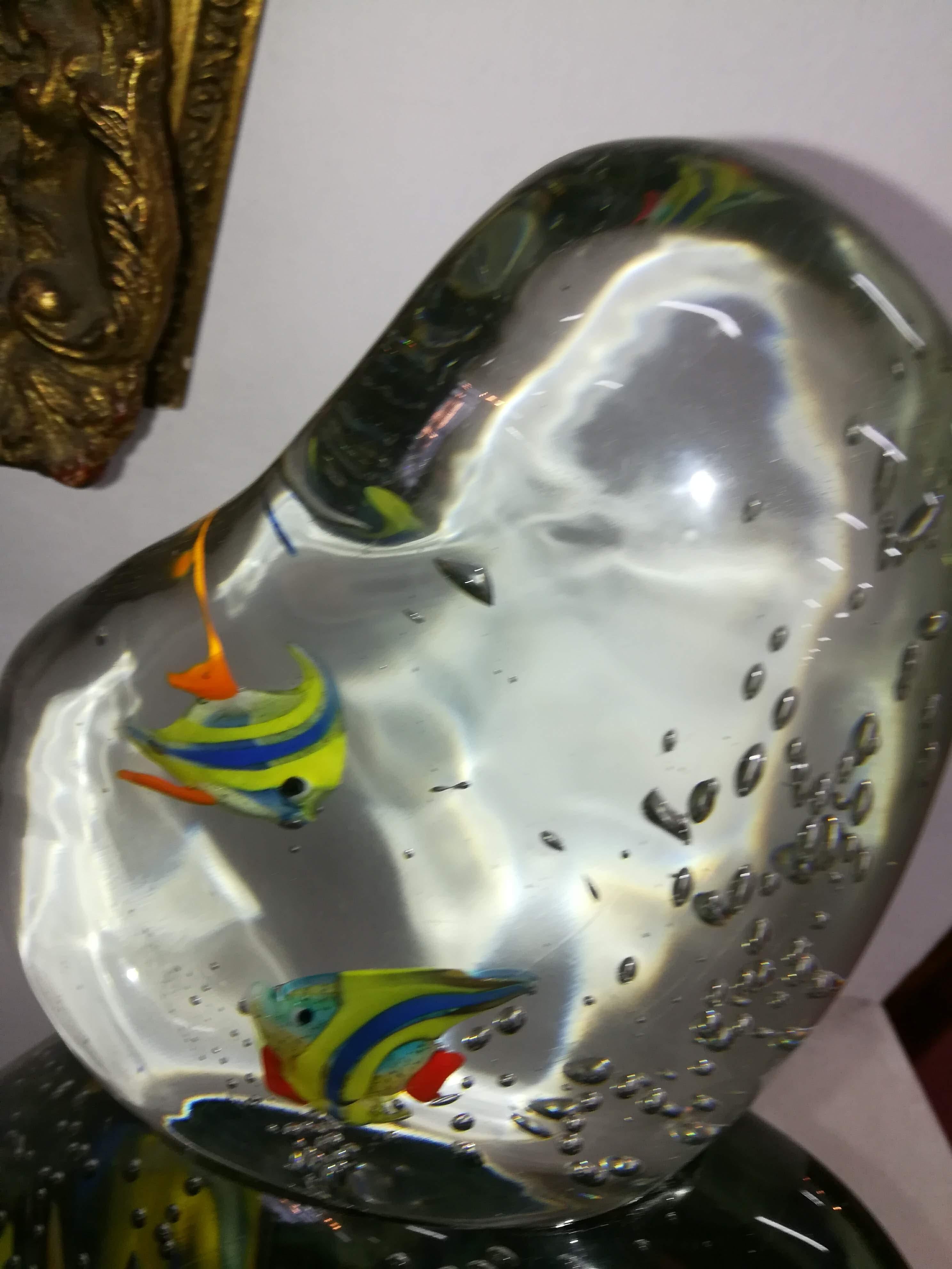 Multicoloured Blown Glass Acquarium In Excellent Condition For Sale In BORGO VENETO, IT