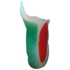 Multicolored Blown Glass Italian Vase