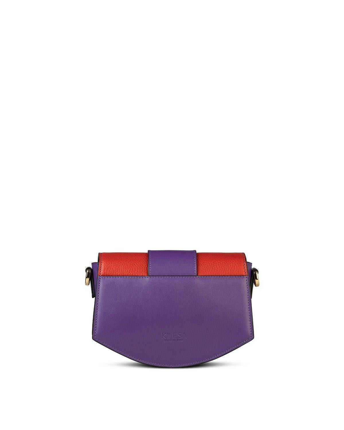 Purple Multicoloured calf leather shoulder bag NWOT