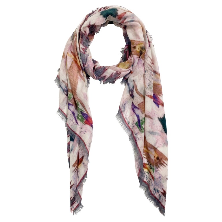 Multicoloured cashmere stole NWOT For Sale at 1stDibs