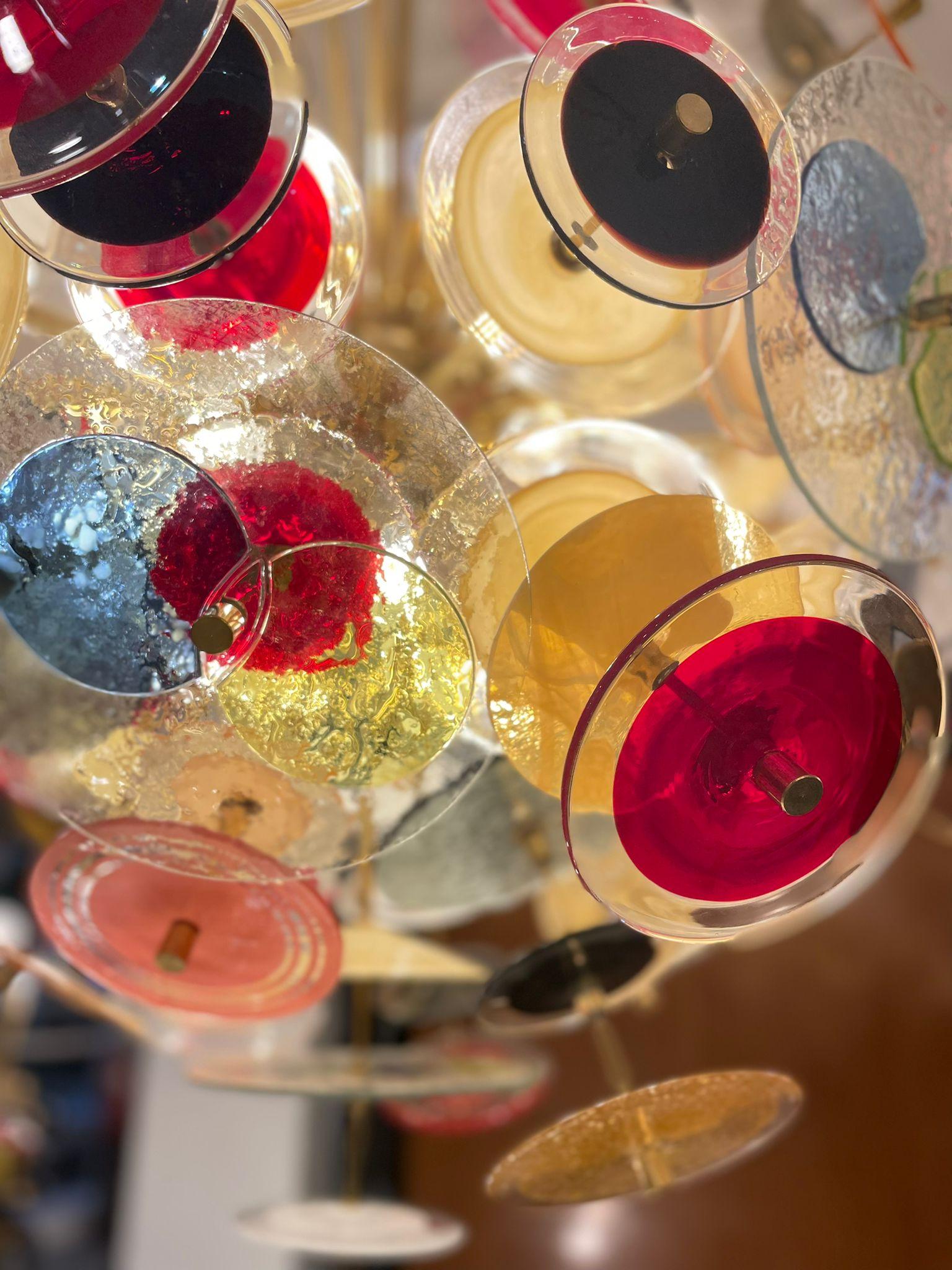 Lustre multicolore en verre de Murano, Italie années 1980 en vente 9