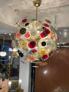 Multicoloured Chandelier in Murano Glass, Italy 1980s