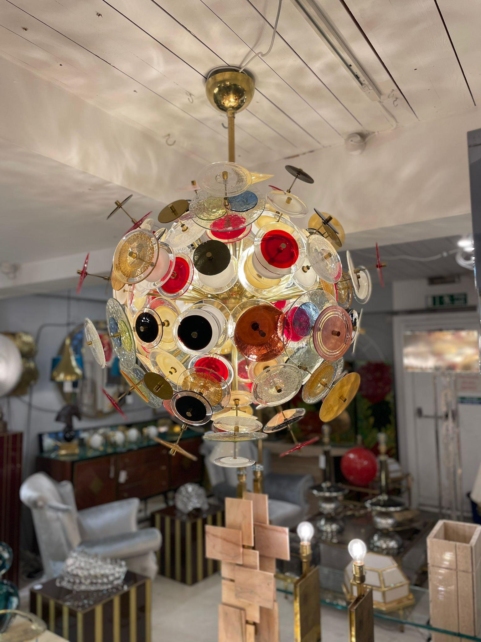 Multicoloured Chandelier in Murano Glass, Italy 1980s For Sale 2