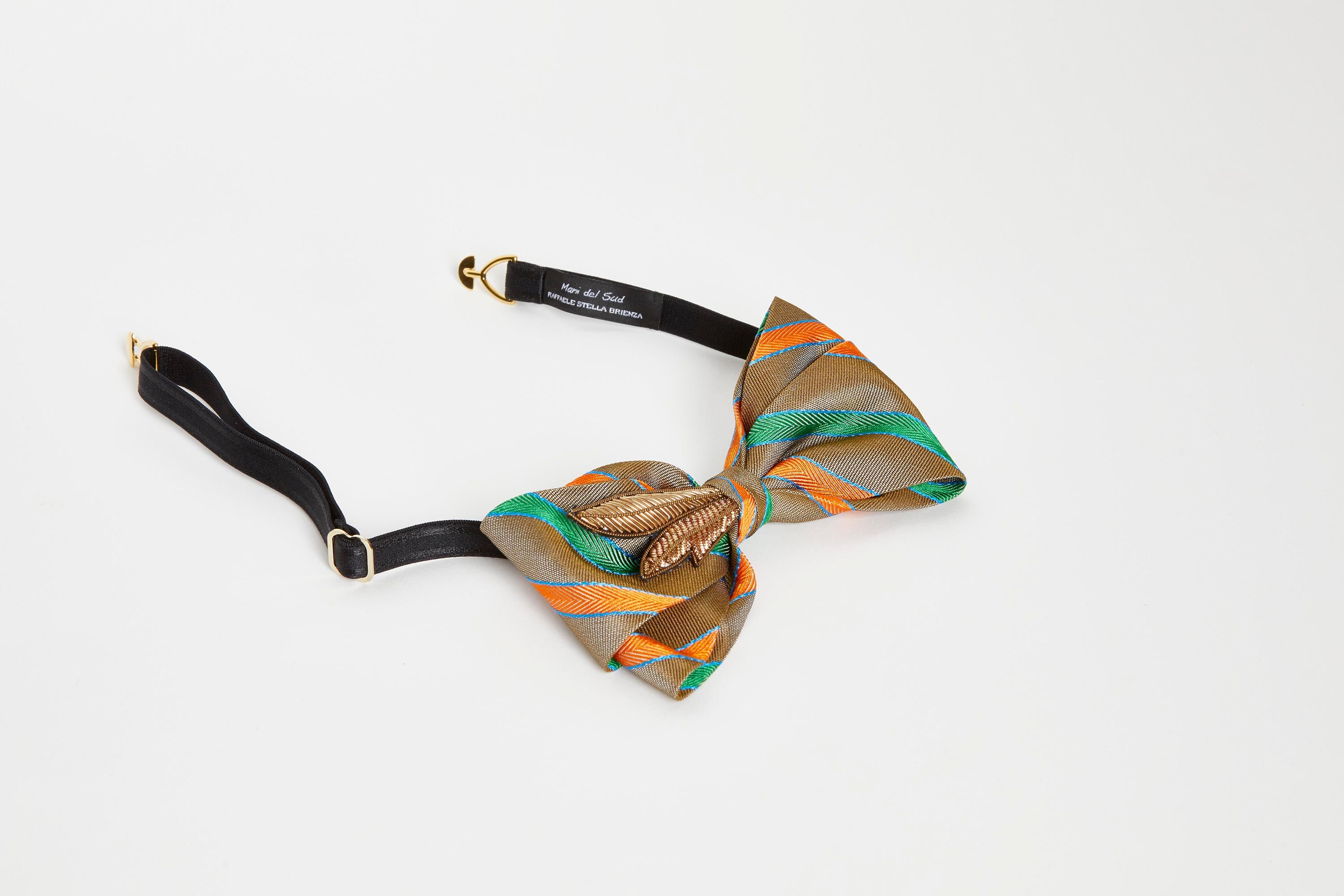 Men's Multicoloured silk embellished handmade papillon NWOT