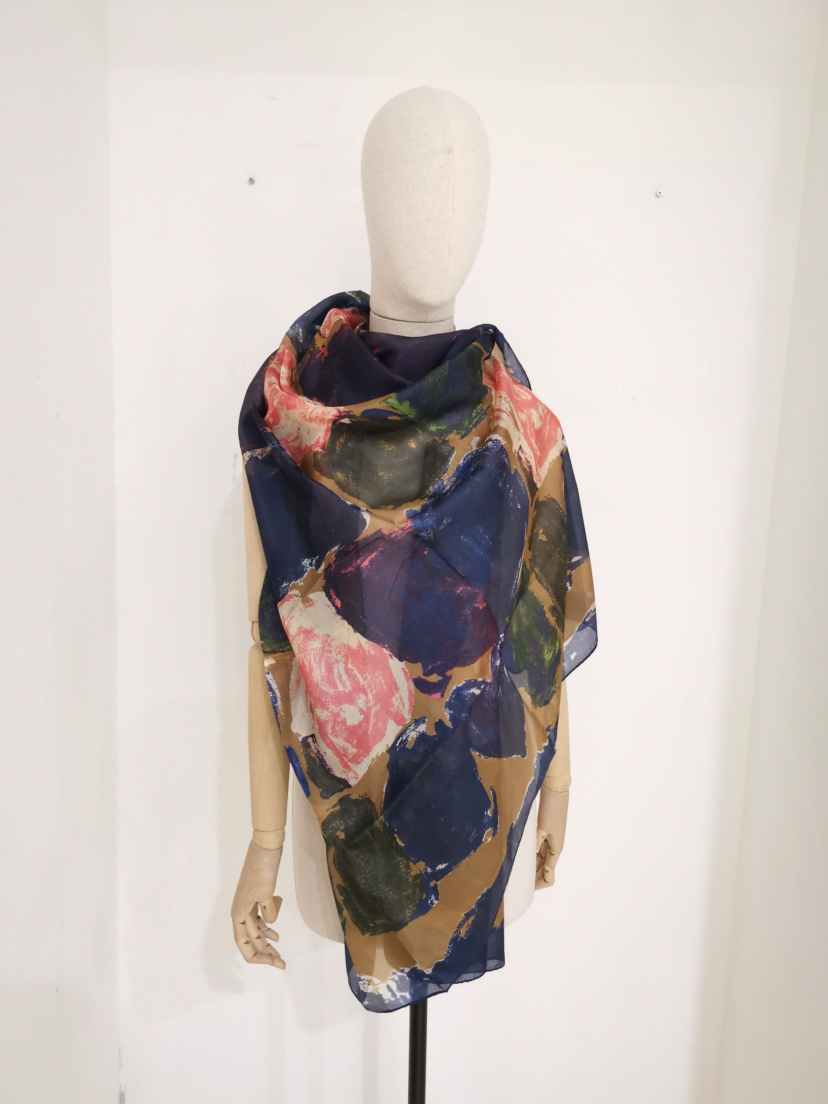 Multicoloured silk scarf foulard 2