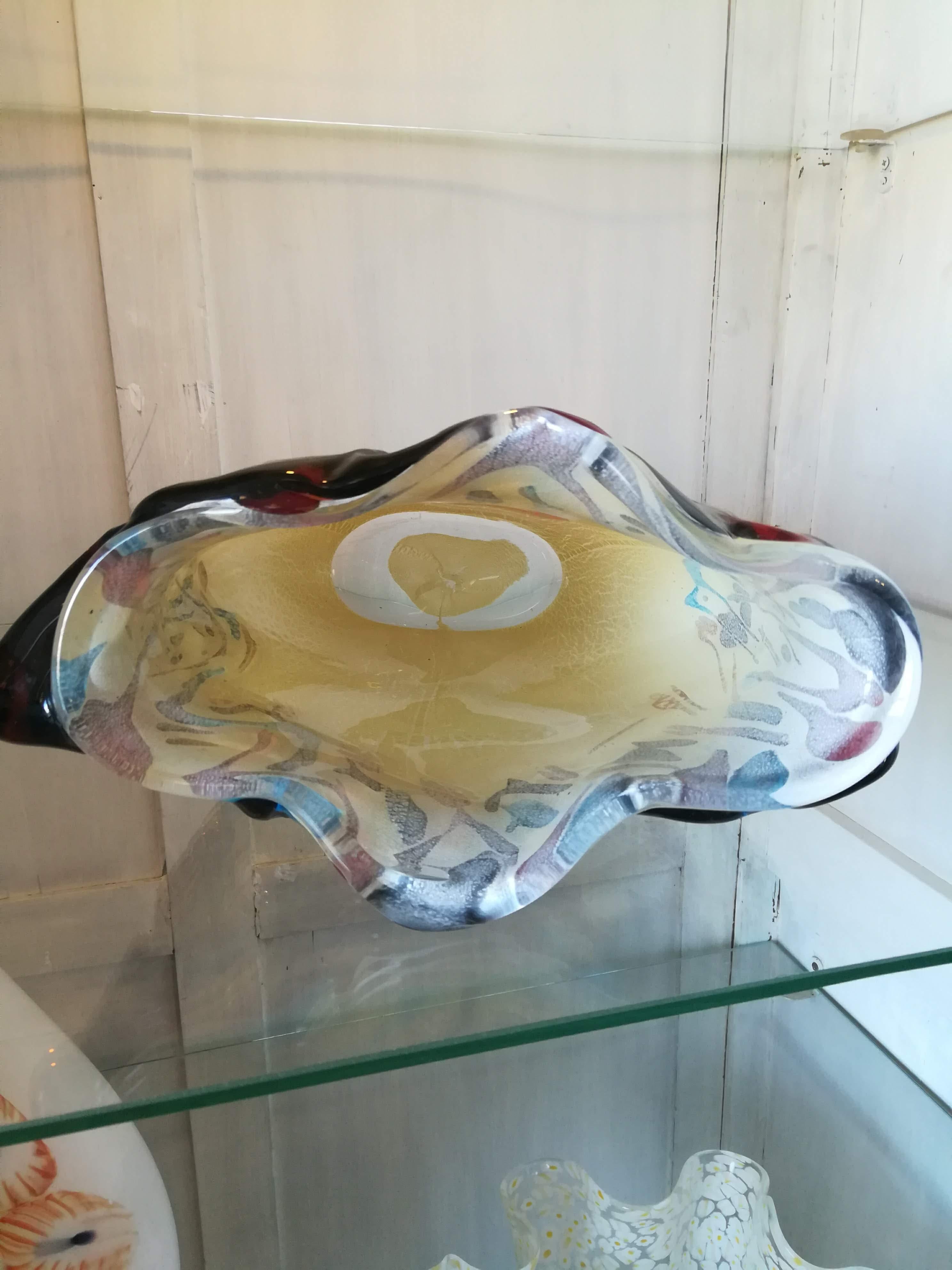 Contemporary Multicolored Italian Blown Glass Mask For Sale