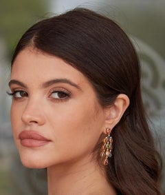 Orecchino Multicut con tormalina e diamanti in oro giallo 18 carati