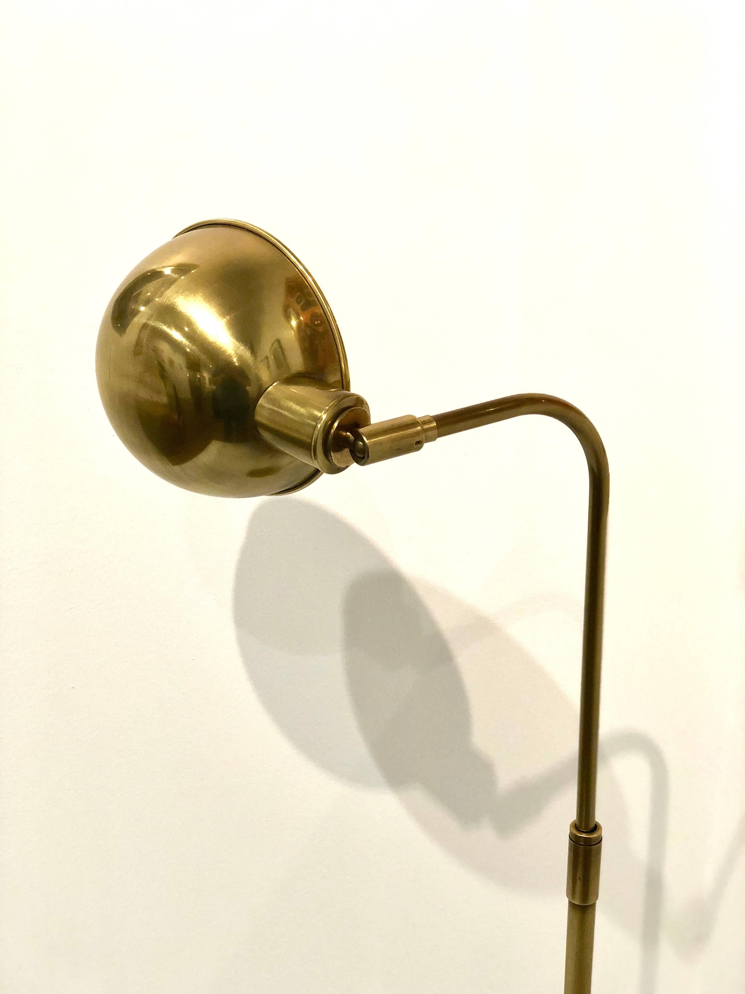 Art Deco Multidirectional Floor Lamp in Patinated Brass by Frederick Copper Lighting