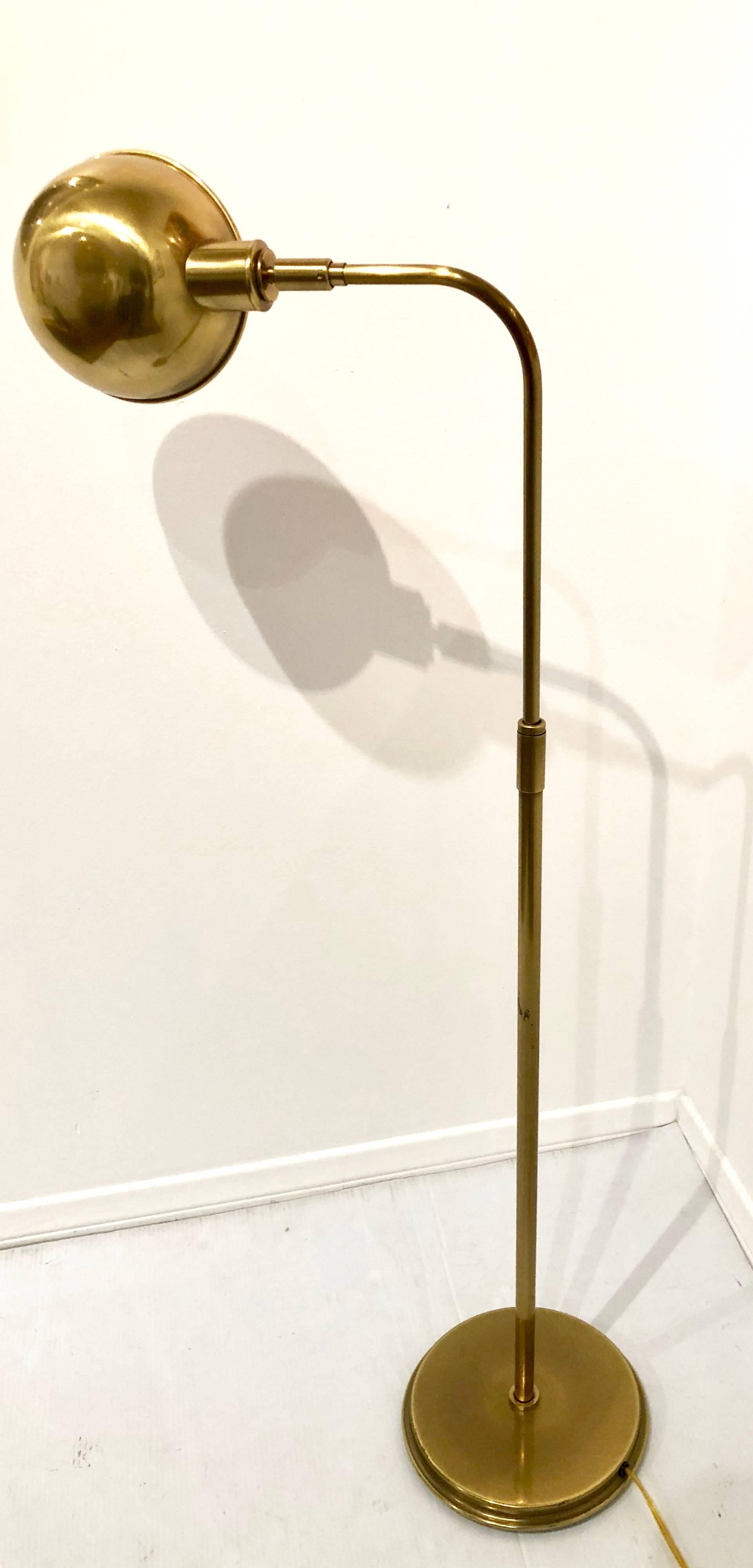 20th Century Multidirectional Floor Lamp in Patinated Brass by Frederick Copper Lighting