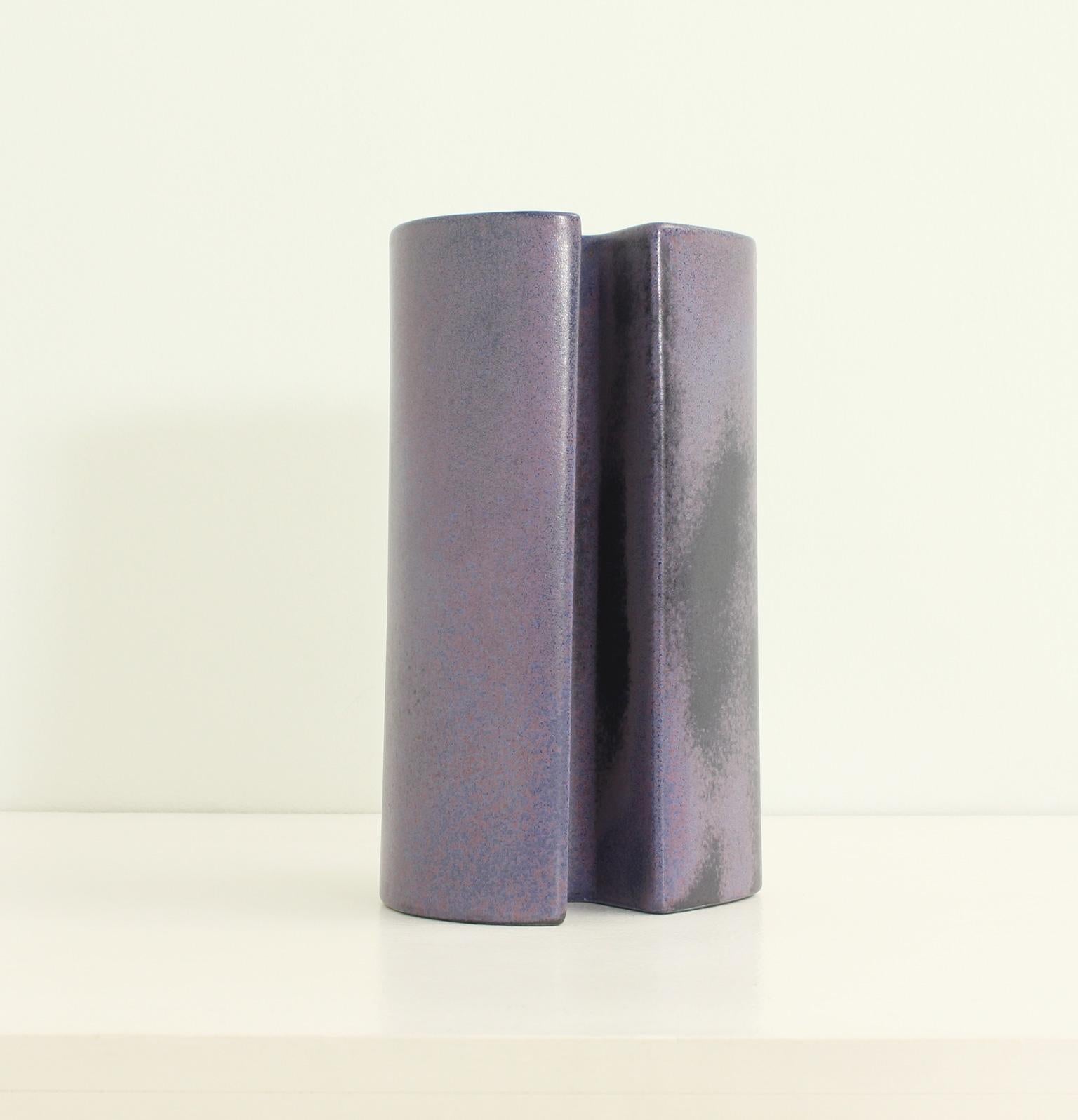 Mid-20th Century Multifaced Ceramic Vase by Angelo Mangiarotti for Brambilla For Sale