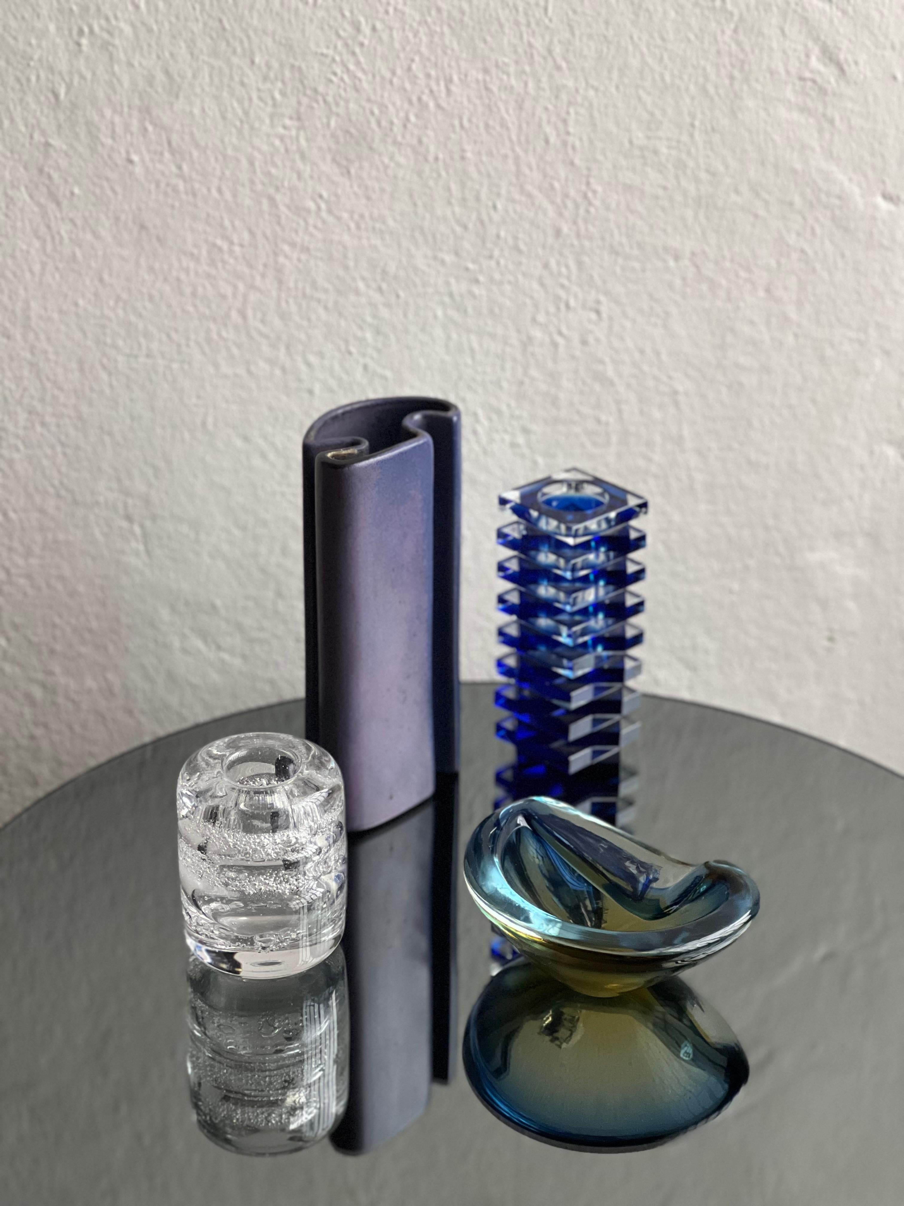Organic Modern Multifaced vase designed in 1968 by Angelo Mangiarotti for Brambilla Ceramiche For Sale