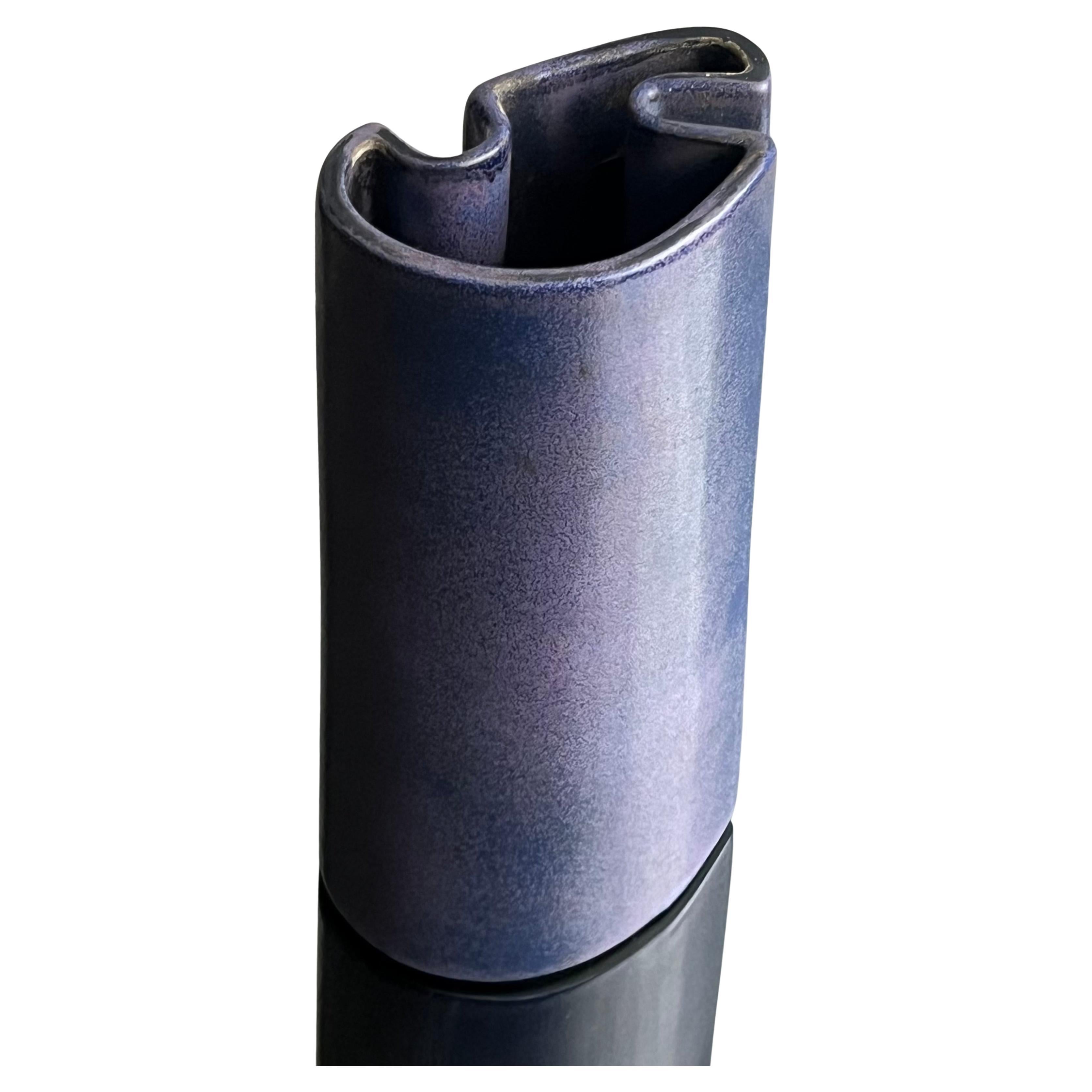 Multifaced vase designed in 1968 by Angelo Mangiarotti for Brambilla Ceramiche