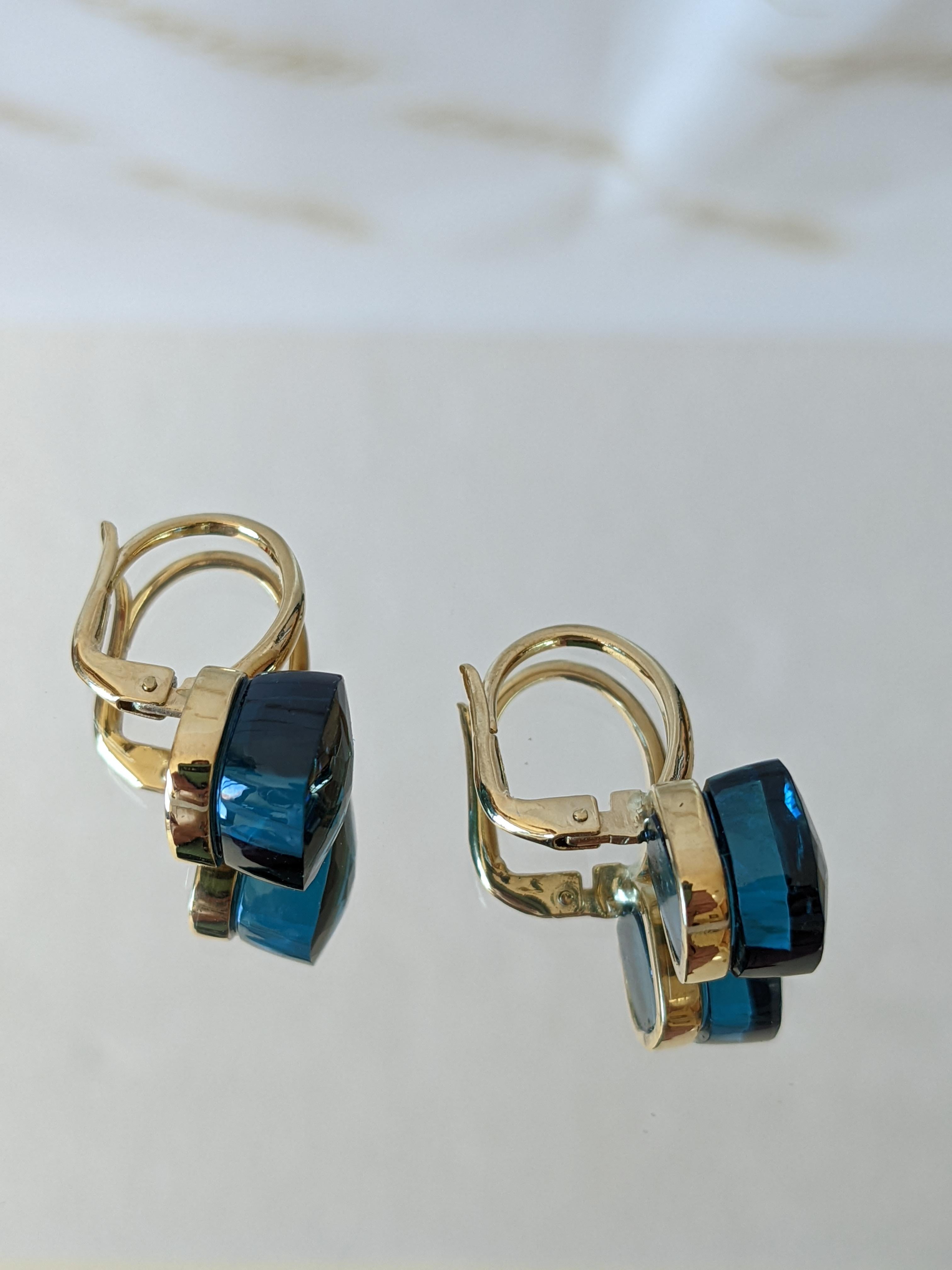 Multifaceted  Nudo Style 18k gold Citrine Dangle Earrings For Sale 5