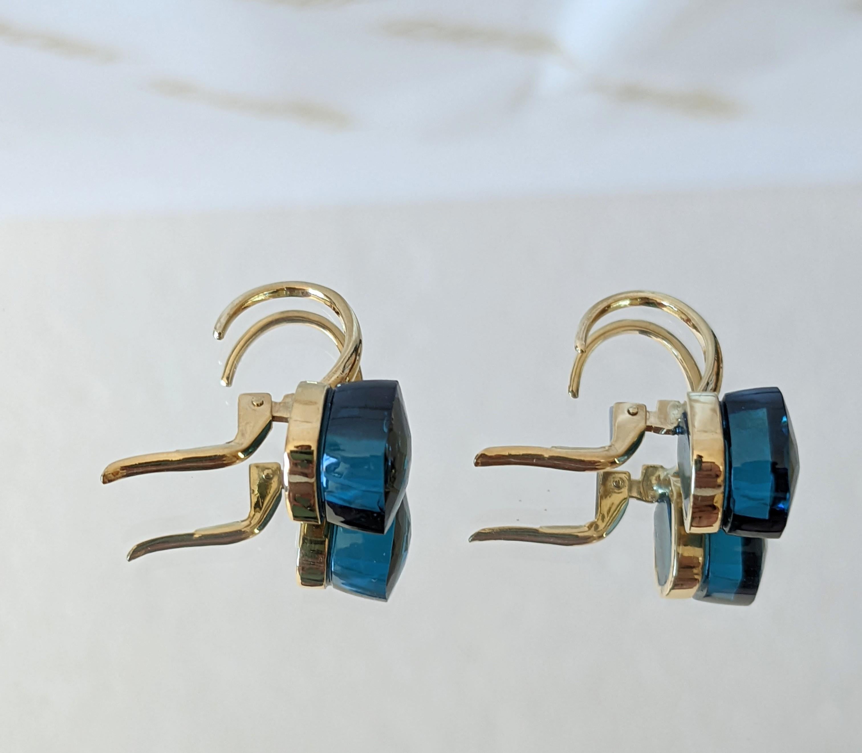 Multifaceted  Nudo Style 18k gold Citrine Dangle Earrings For Sale 6