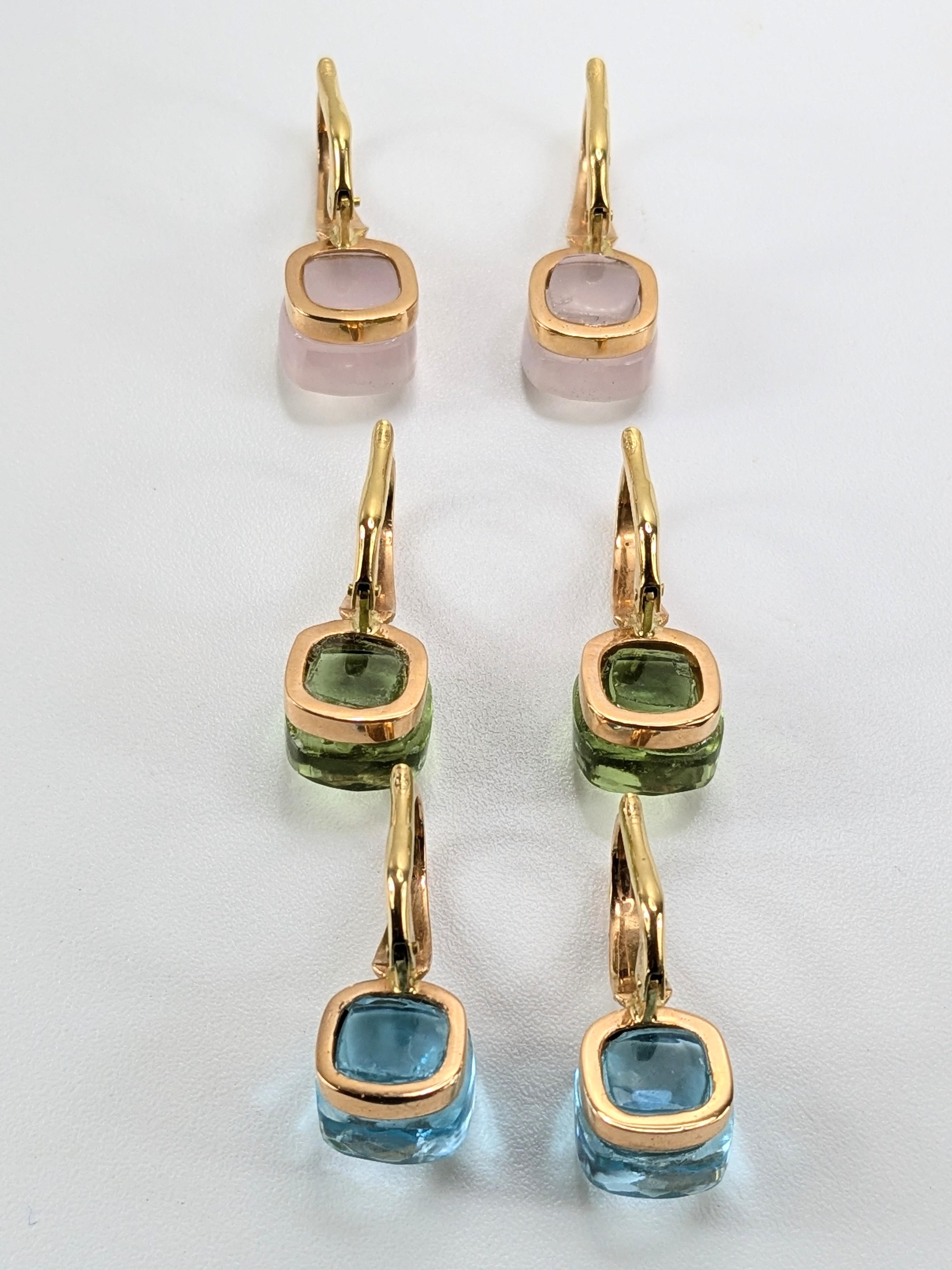 Multifaceted  Nudo Style 18k gold Citrine Dangle Earrings For Sale 10