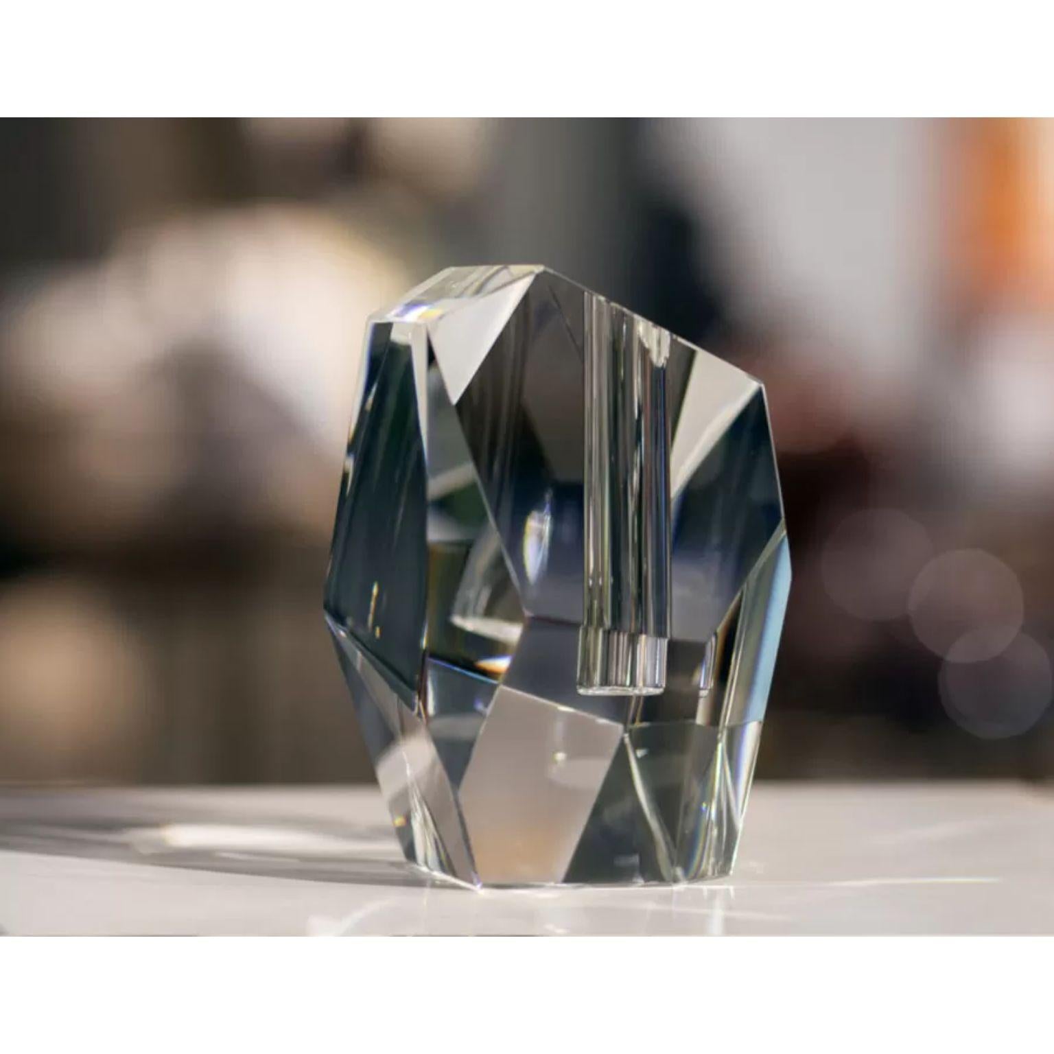 Post-Modern Multifaceted Crystal Vase by Dainte For Sale