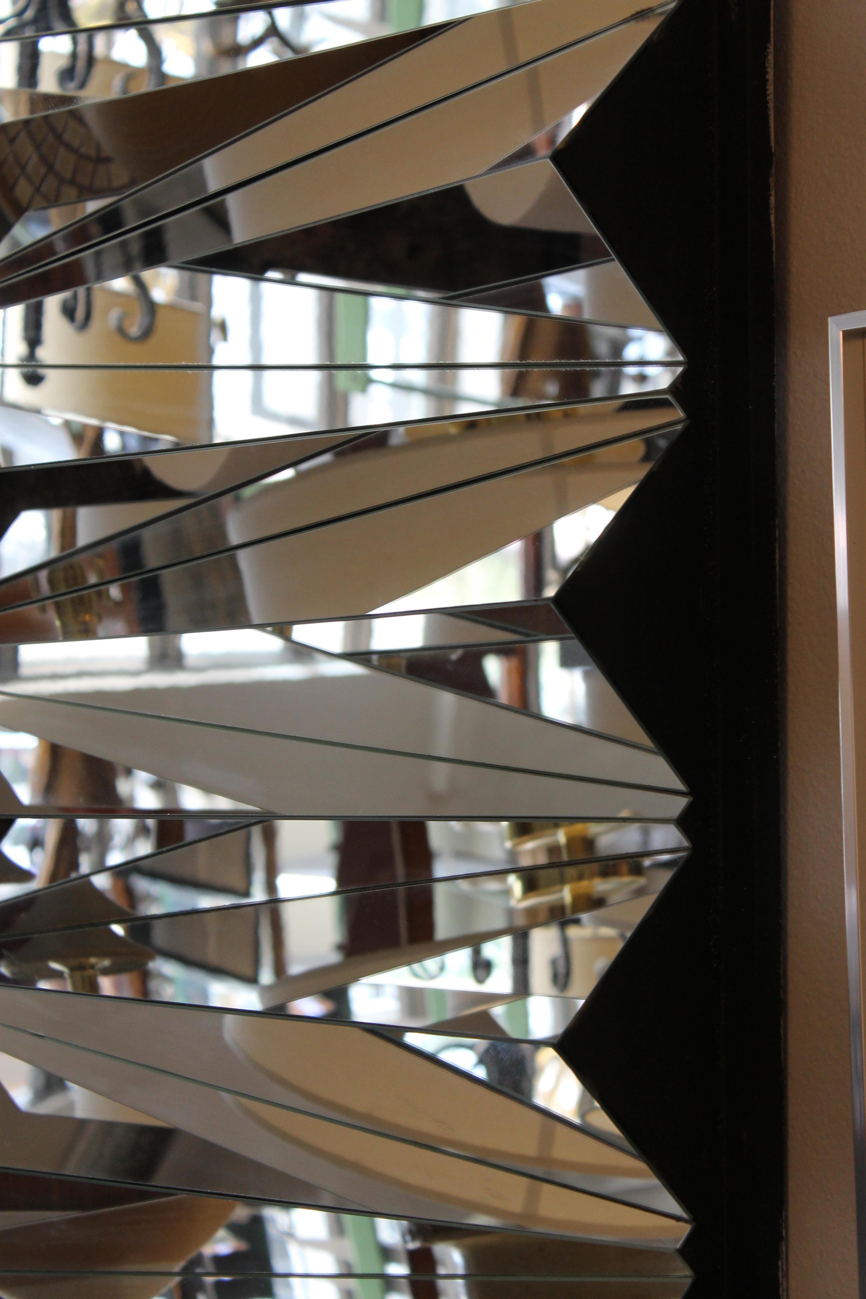 Multifaceted Glass Mirror, in the Style of Neal Small 1