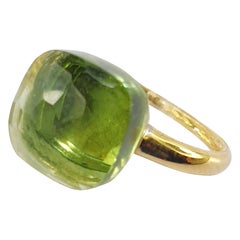 Mehrfarbiger grüner Eden-Quarz 18K Weiß- und Gelbgold Mode-Ring
