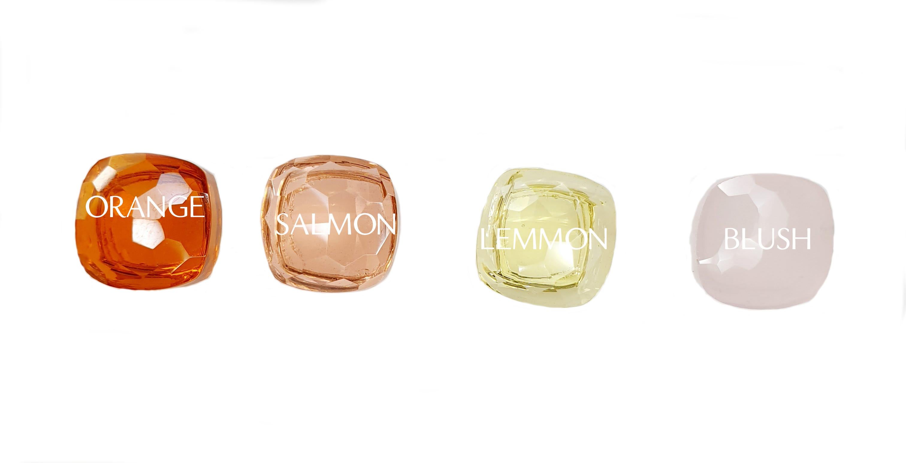 Multifaceted Lemmon Quartz 18 Karat yellow Gold Fashion Ring For Sale 6