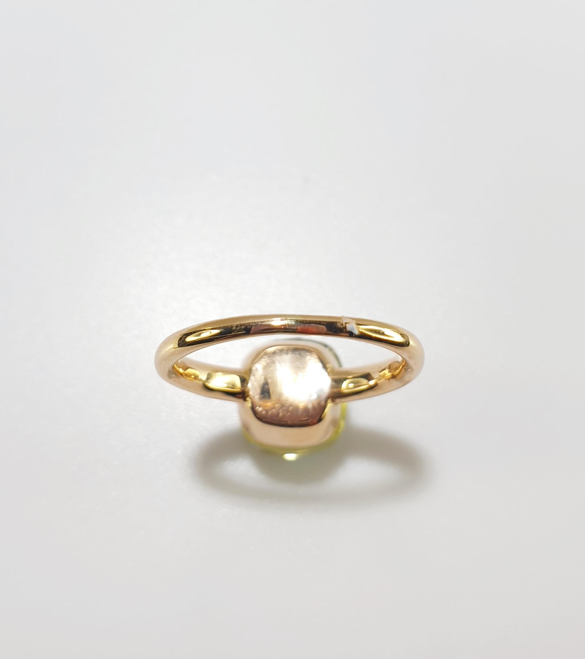 Multifaceted Lemmon Quartz 18 Karat yellow Gold Fashion Ring In New Condition For Sale In Bilbao, ES