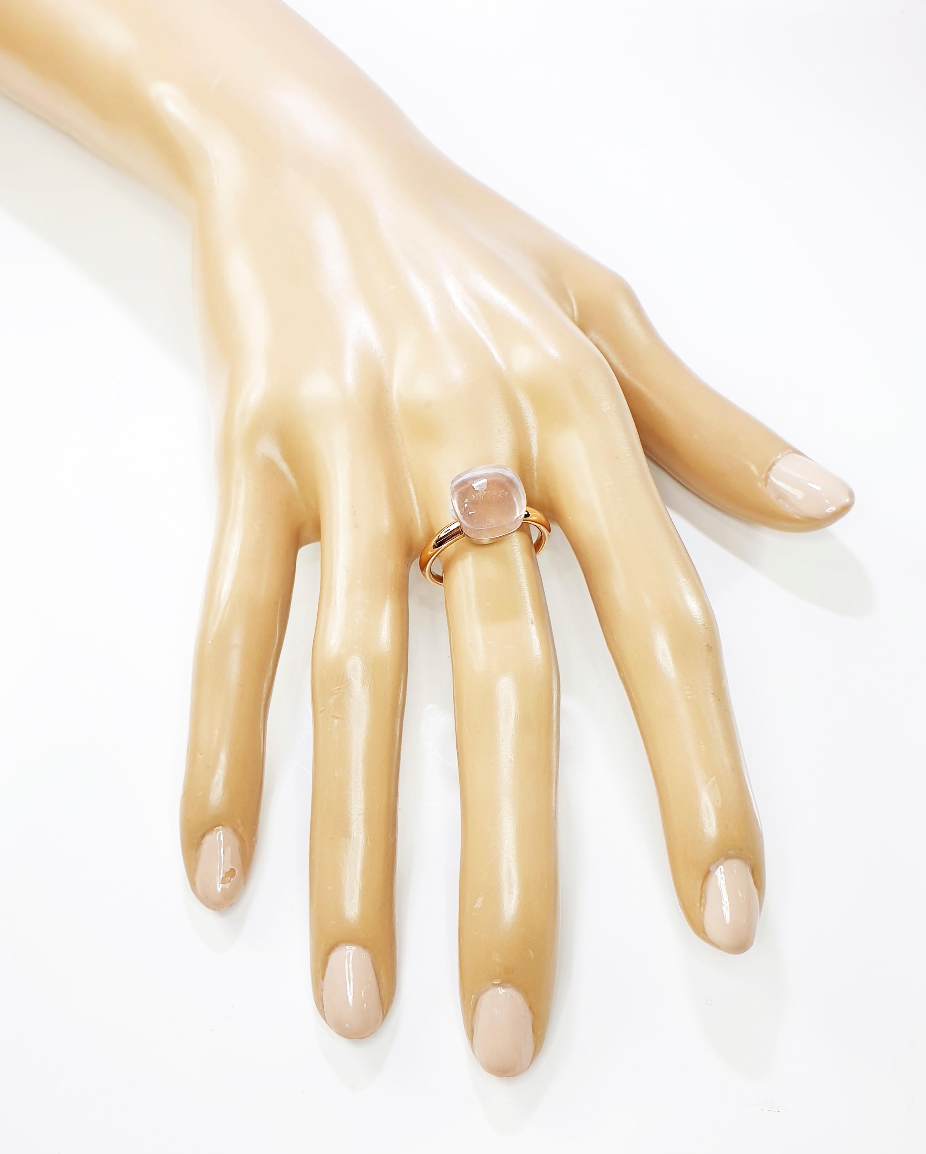 Multifaceted Lemmon Quartz 18 Karat yellow Gold Fashion Ring In New Condition For Sale In Bilbao, ES