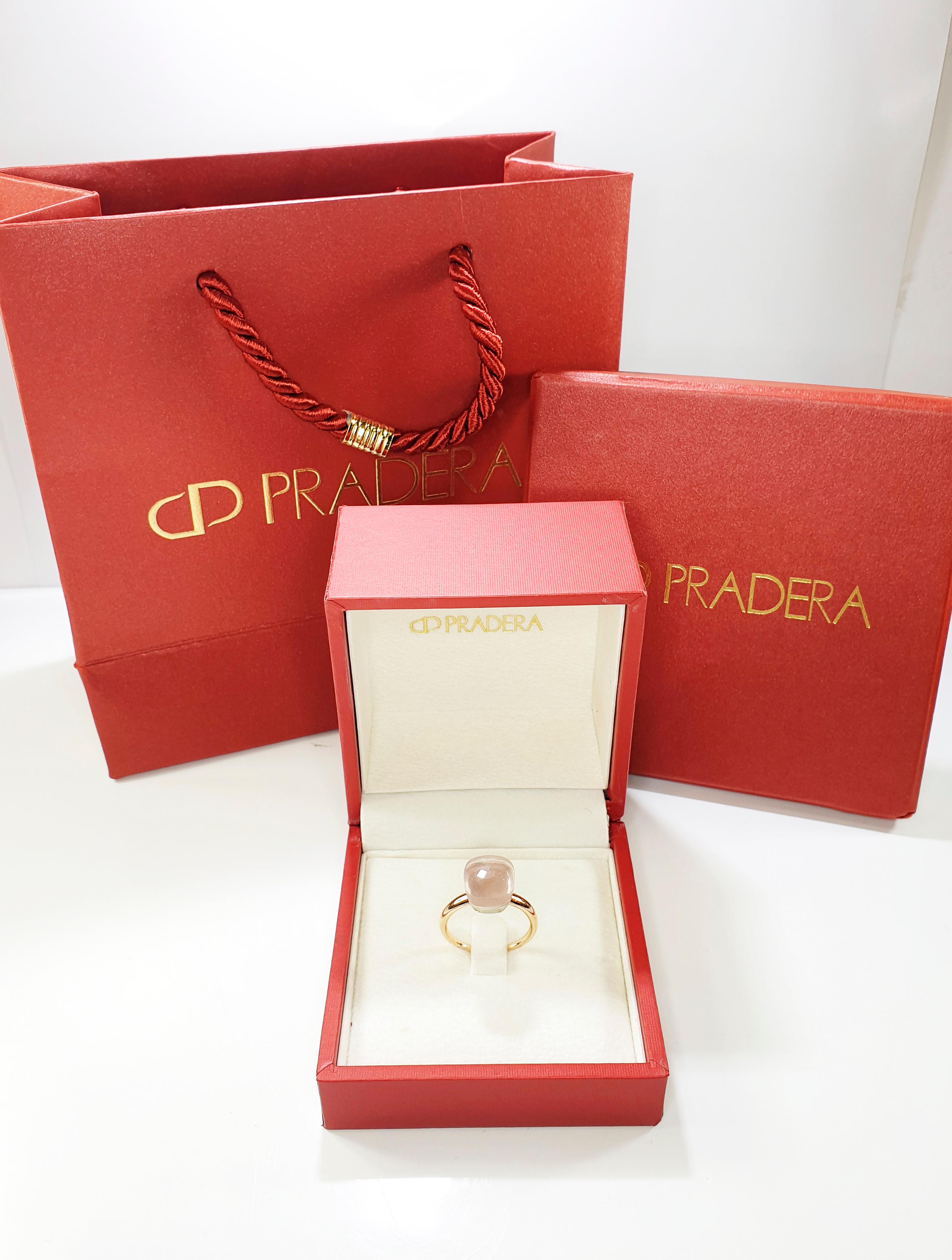 Women's Multifaceted Lemmon Quartz 18 Karat yellow Gold Fashion Ring For Sale