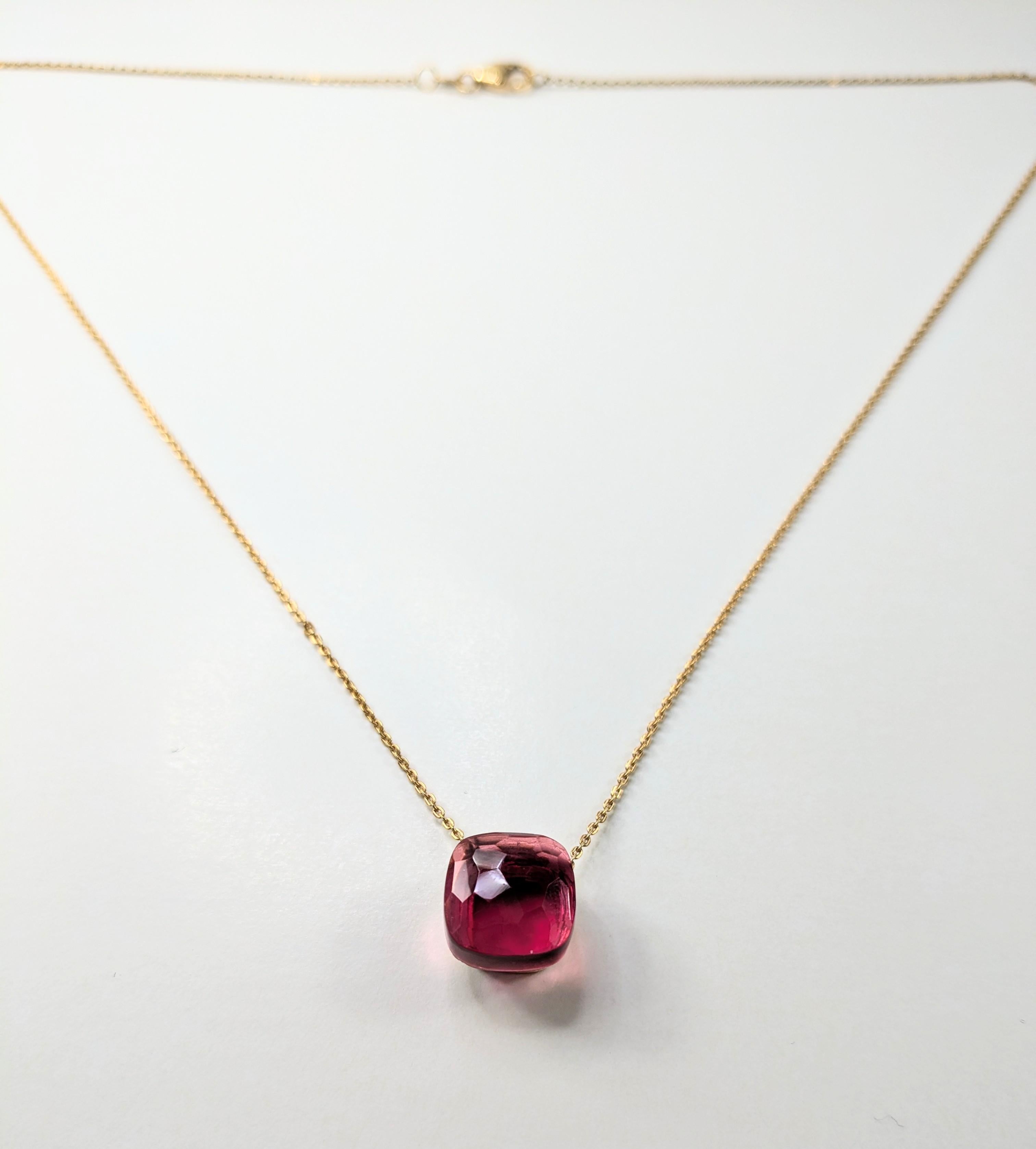Taille mixte Pendentif en or jaune 18 carats et quartz orange multifacettes en vente