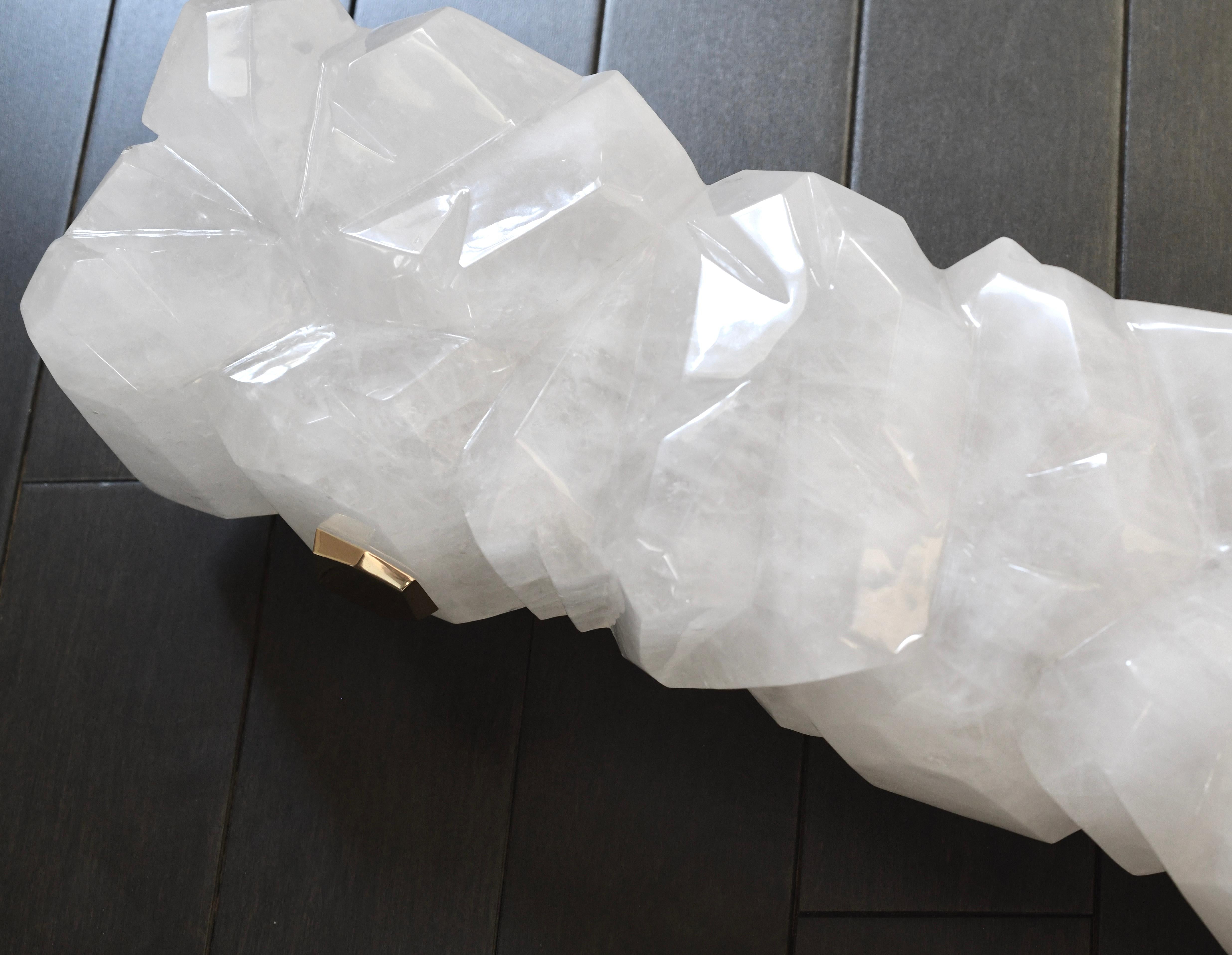 Multifaceted Rock Crystal Sconces by Phoenix In Excellent Condition For Sale In New York, NY