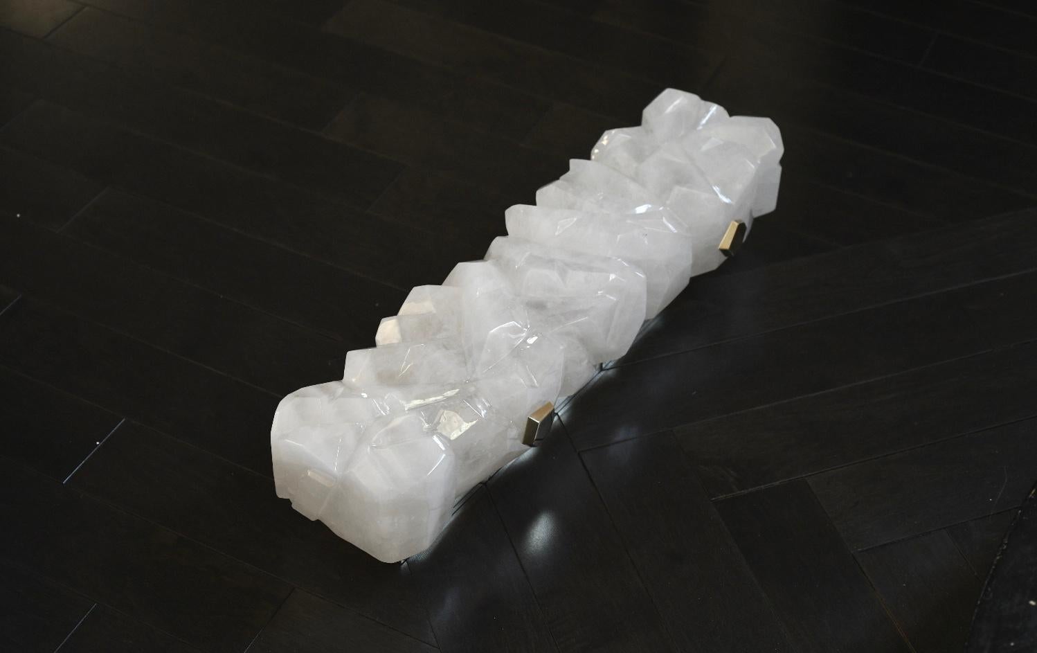 Multifaceted Rock Crystal Sconces by Phoenix For Sale 1
