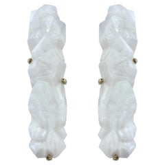 Multifaceted Rock Crystal Sconces by Phoenix